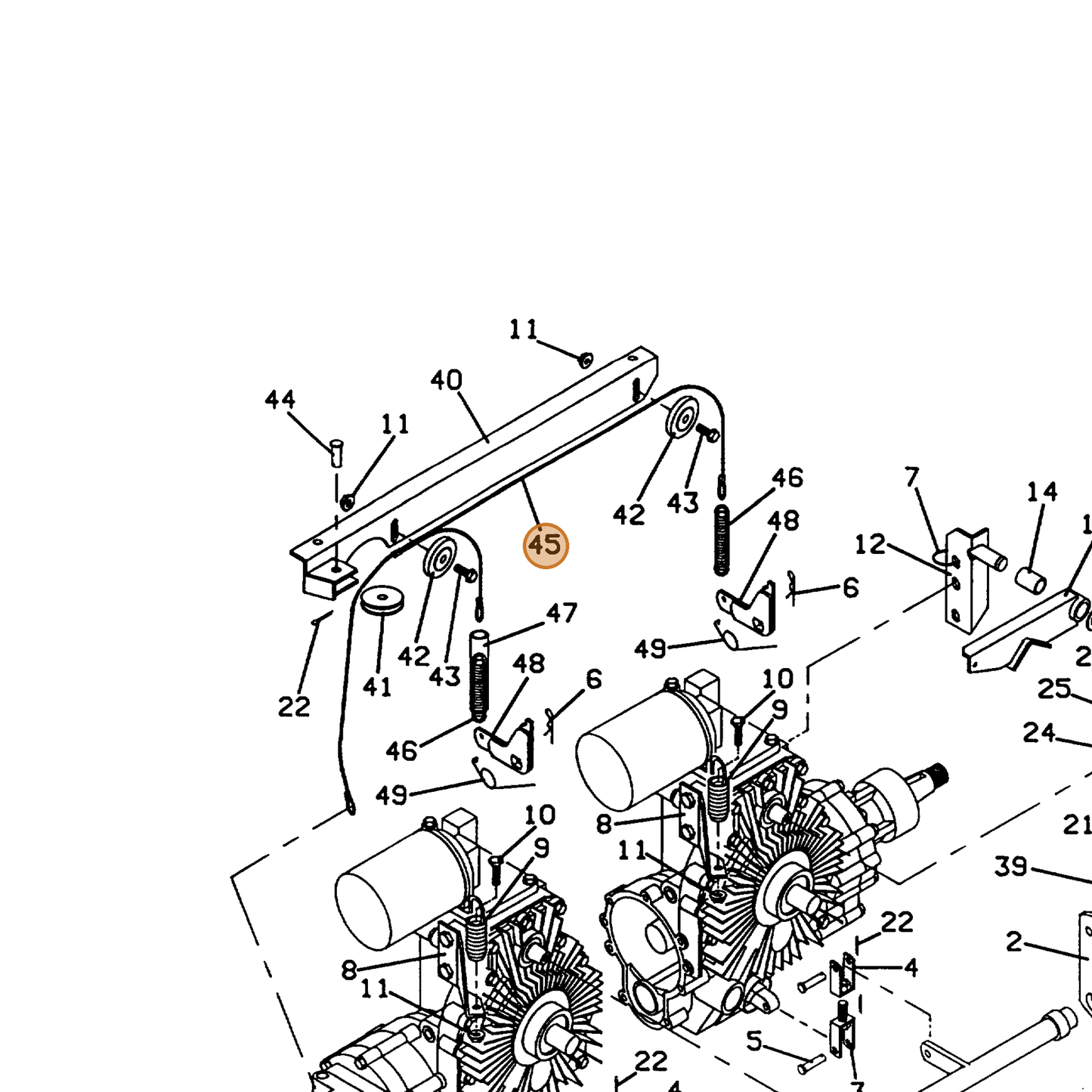 Grasshopper part 603208 — IPL diagram snippet (6x zoom, amber highlight)