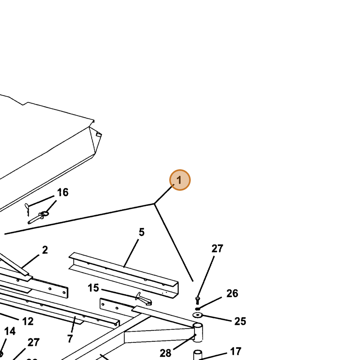 Grasshopper part 603219 — IPL diagram snippet (6x zoom, amber highlight)
