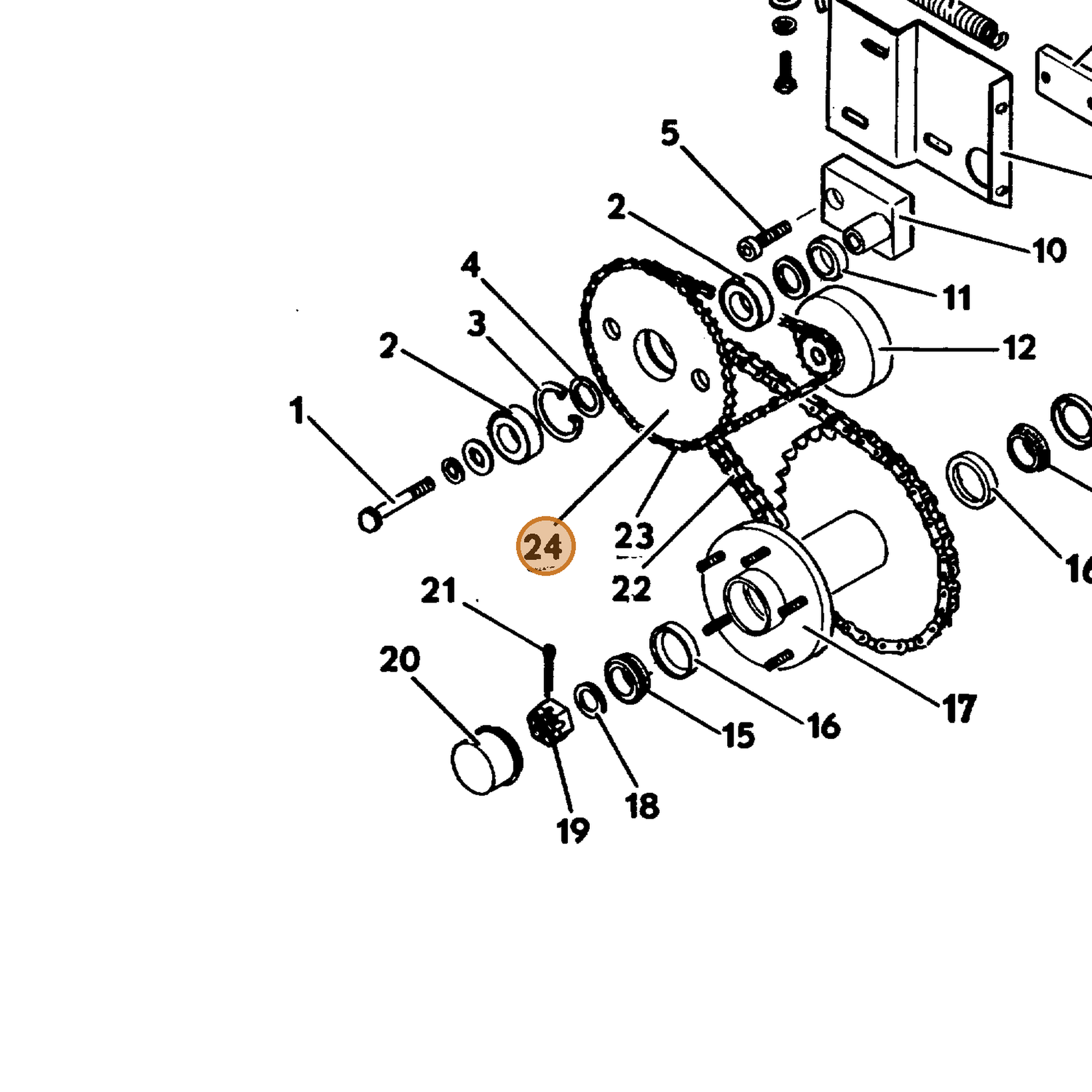 Grasshopper part 603232 — IPL diagram snippet (6x zoom, amber highlight)