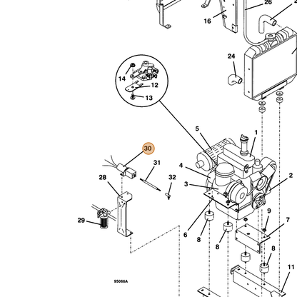 Grasshopper part 603350 — IPL diagram snippet (6x zoom, amber highlight)