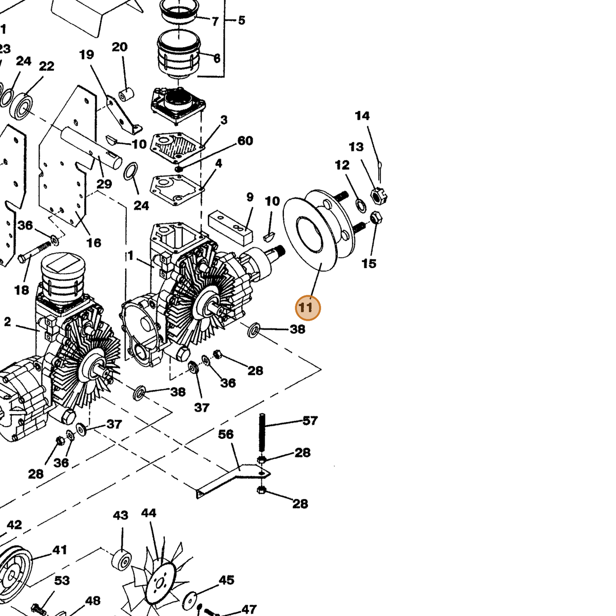 Grasshopper part 603424 — IPL diagram snippet (6x zoom, amber highlight)