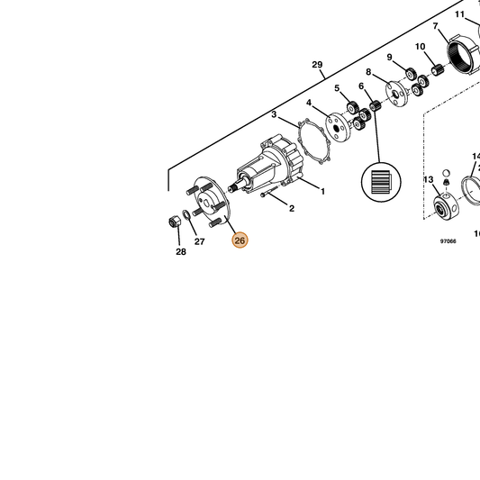 Grasshopper part 603429 — IPL diagram snippet (6x zoom, amber highlight)