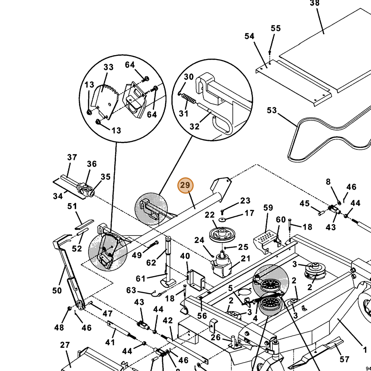 Grasshopper part 603554 — IPL diagram snippet (6x zoom, amber highlight)