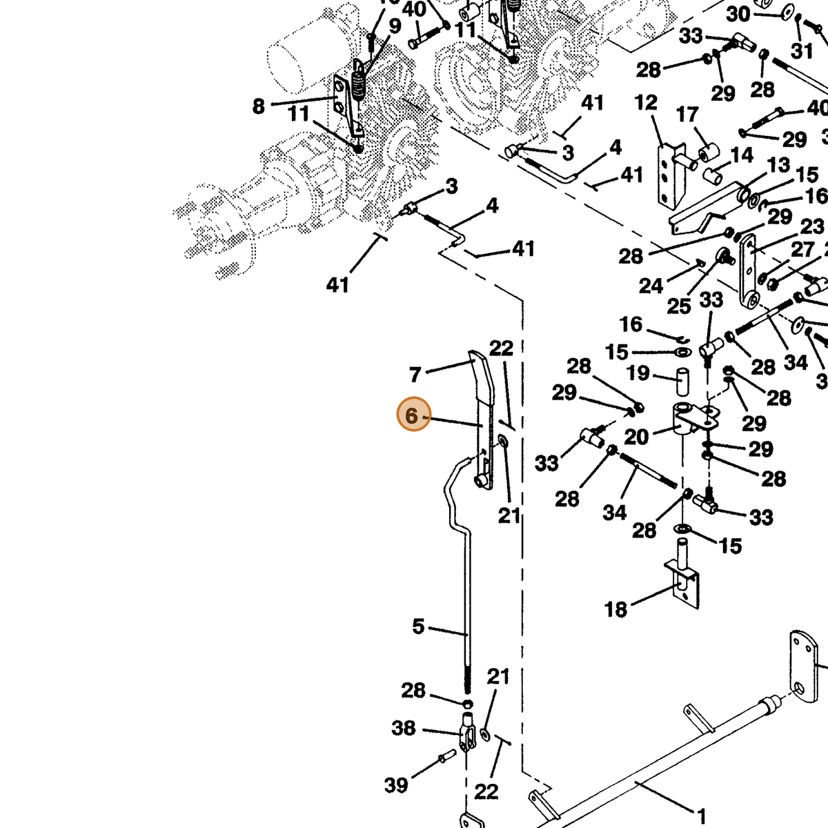 Grasshopper part 603557 — IPL diagram snippet (6x zoom, amber highlight)