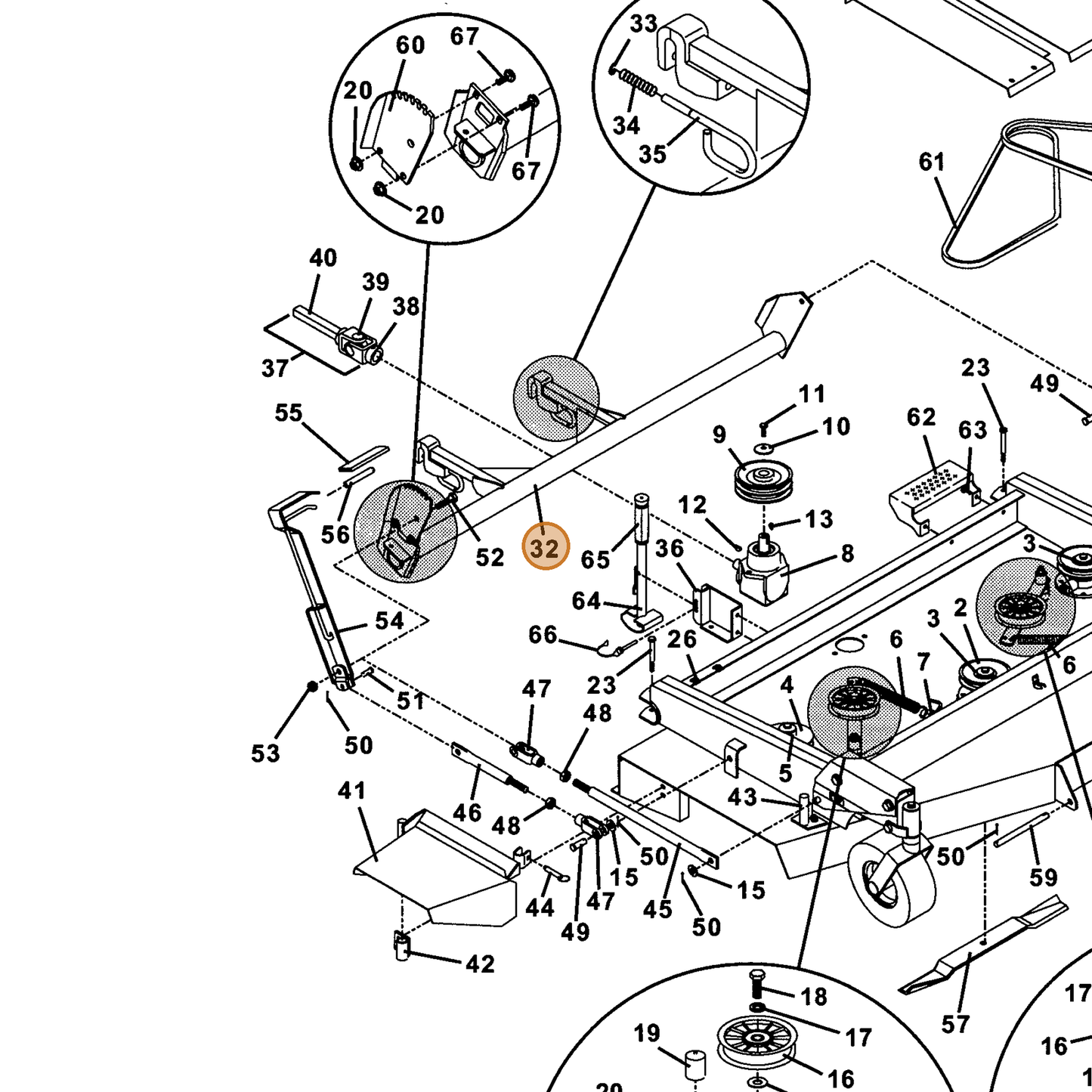 Grasshopper part 603561 — IPL diagram snippet (6x zoom, amber highlight)