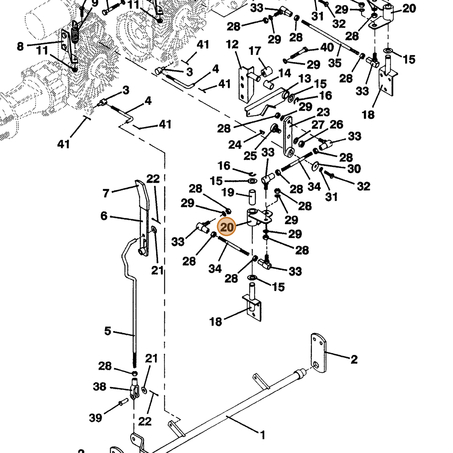 Grasshopper part 603567 — IPL diagram snippet (6x zoom, amber highlight)