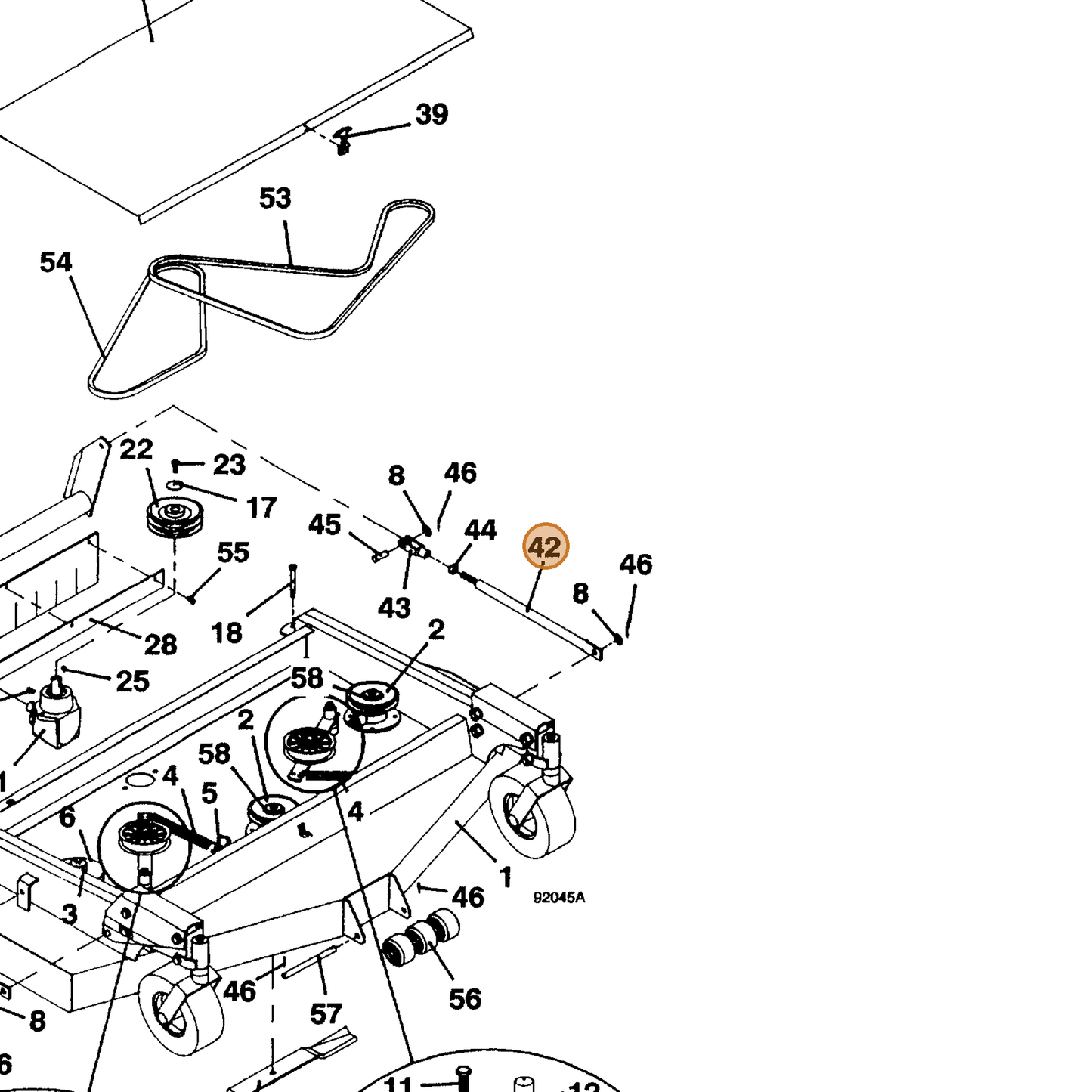 Grasshopper part 603568 — IPL diagram snippet (6x zoom, amber highlight)
