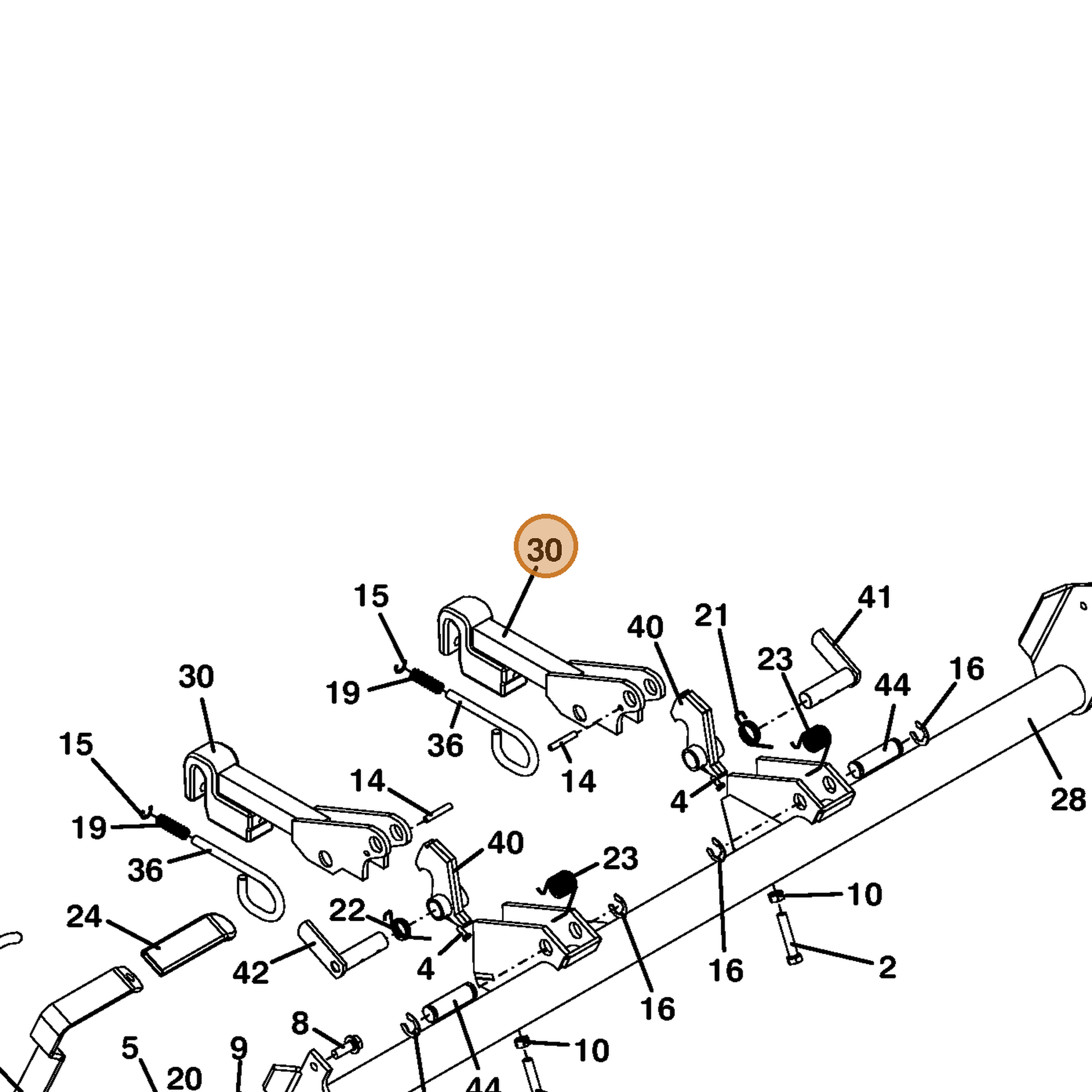 Grasshopper part 603589 — IPL diagram snippet (6x zoom, amber highlight)