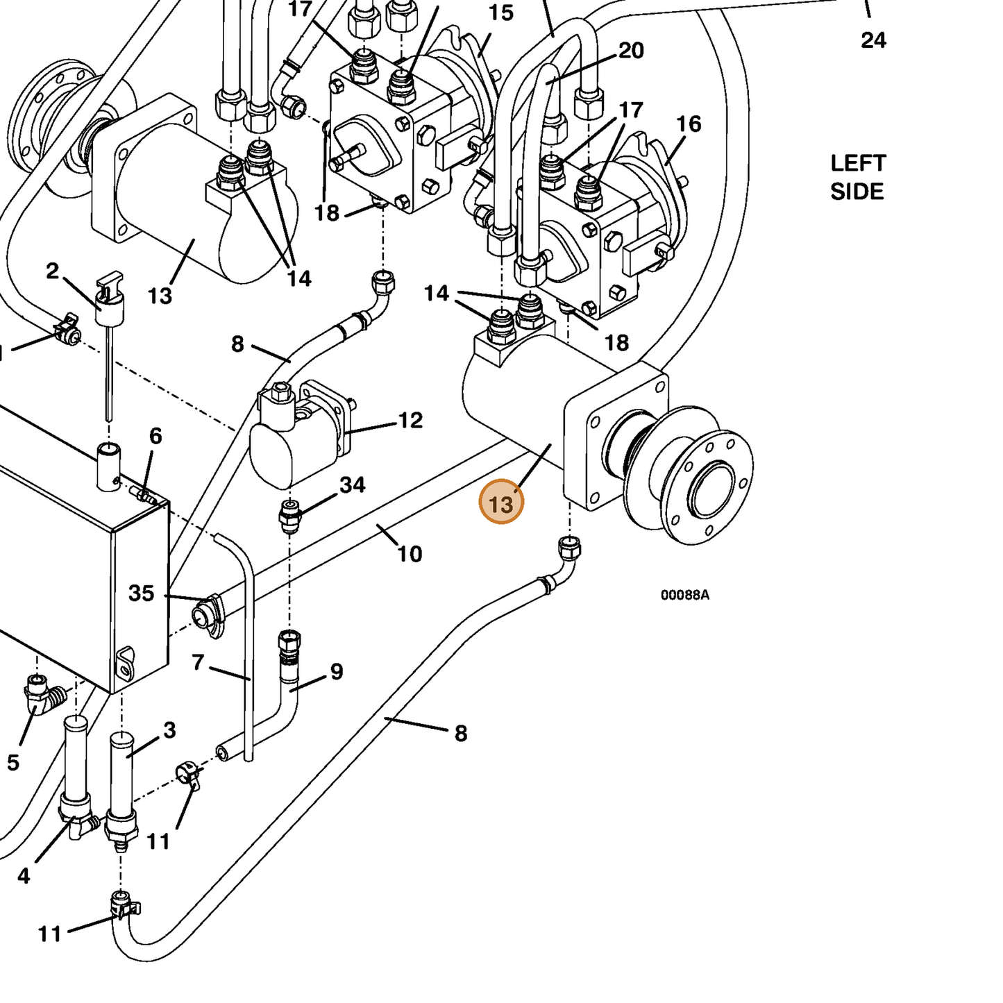 Grasshopper part 603598 — IPL diagram snippet (6x zoom, amber highlight)
