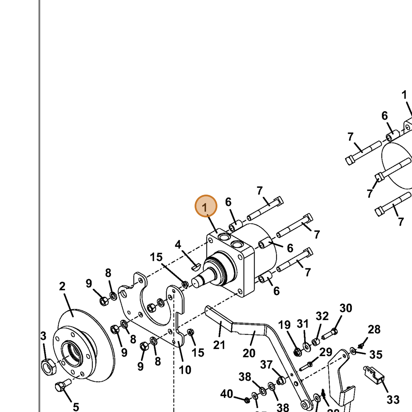 Grasshopper part 603615 — IPL diagram snippet (6x zoom, amber highlight)