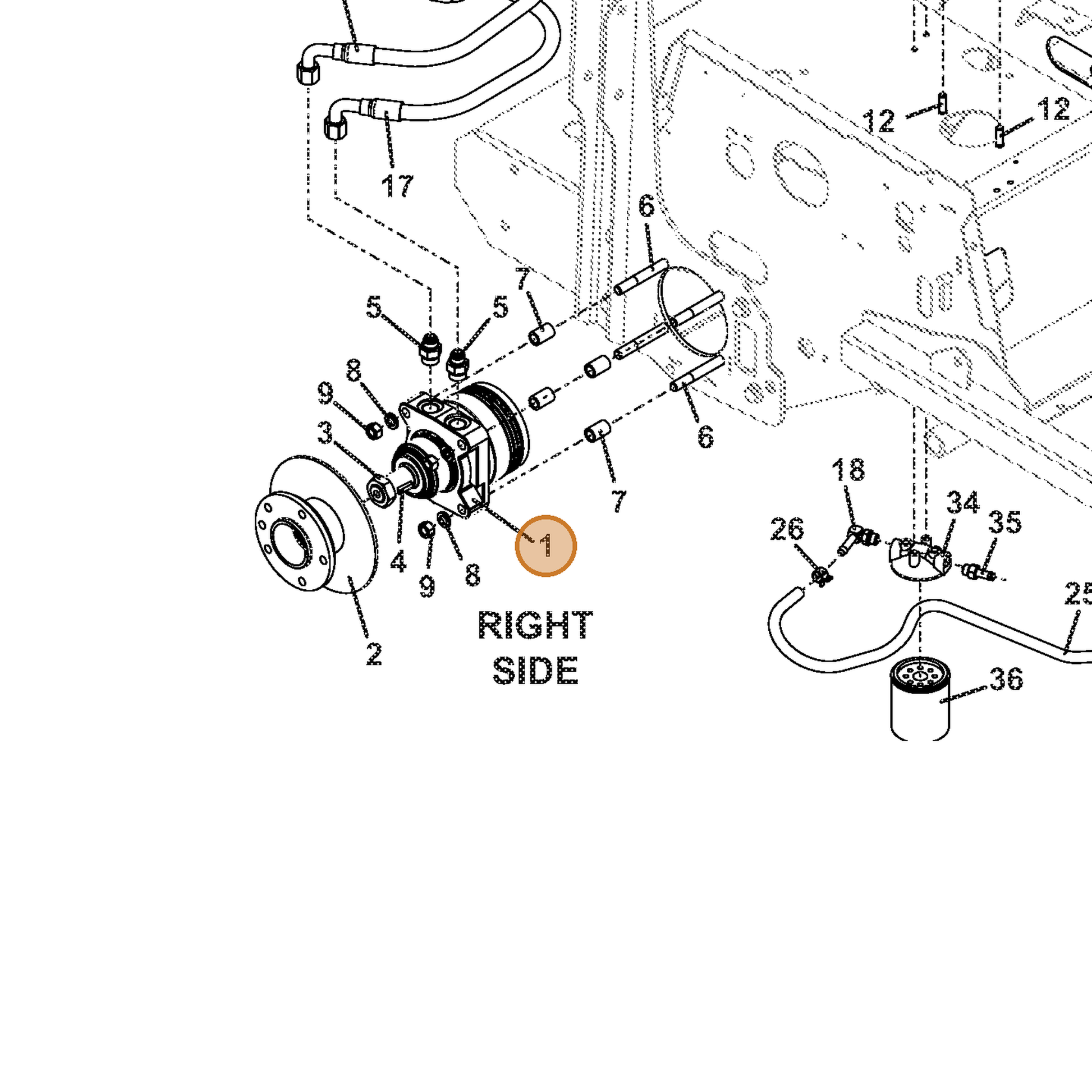 Grasshopper part 603617 — IPL diagram snippet (6x zoom, amber highlight)