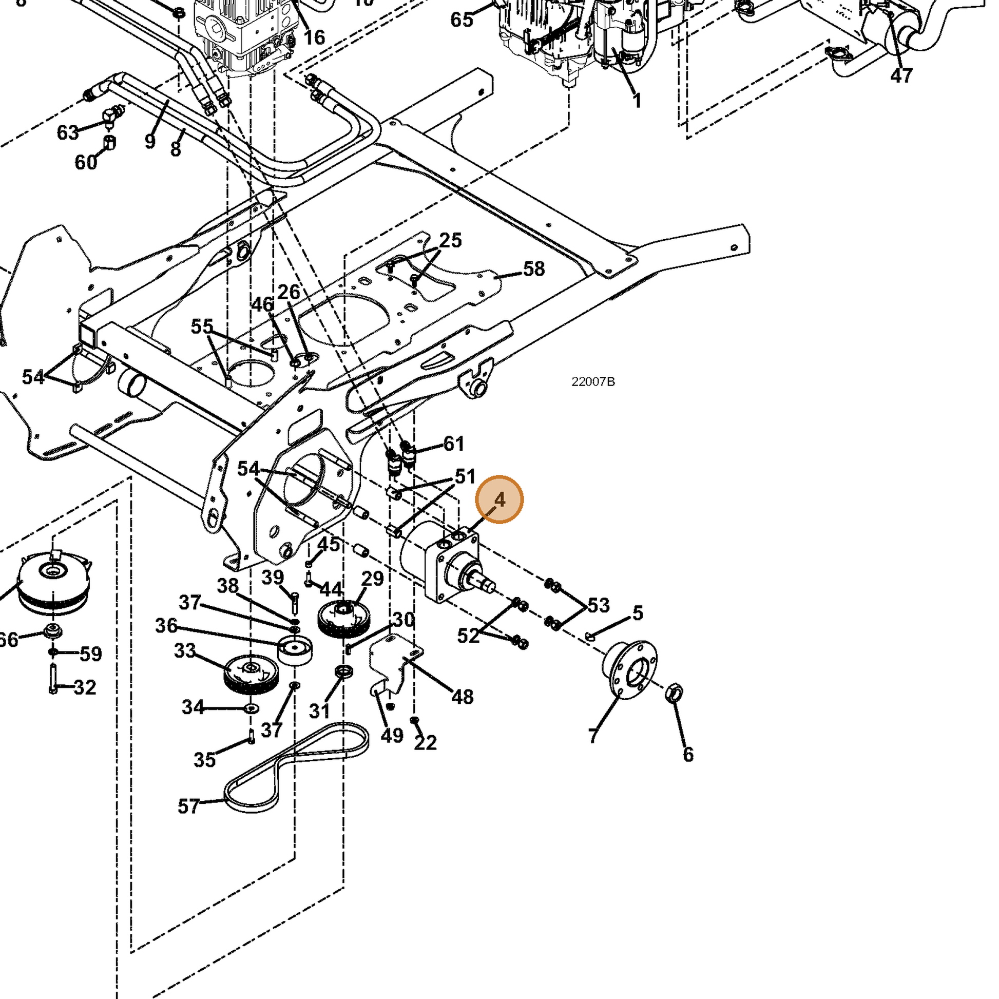 Grasshopper part 603618 — IPL diagram snippet (6x zoom, amber highlight)