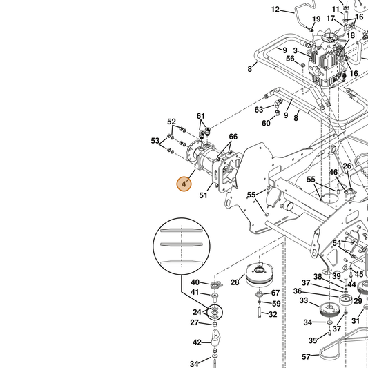 Grasshopper part 603619 — IPL diagram snippet (6x zoom, amber highlight)