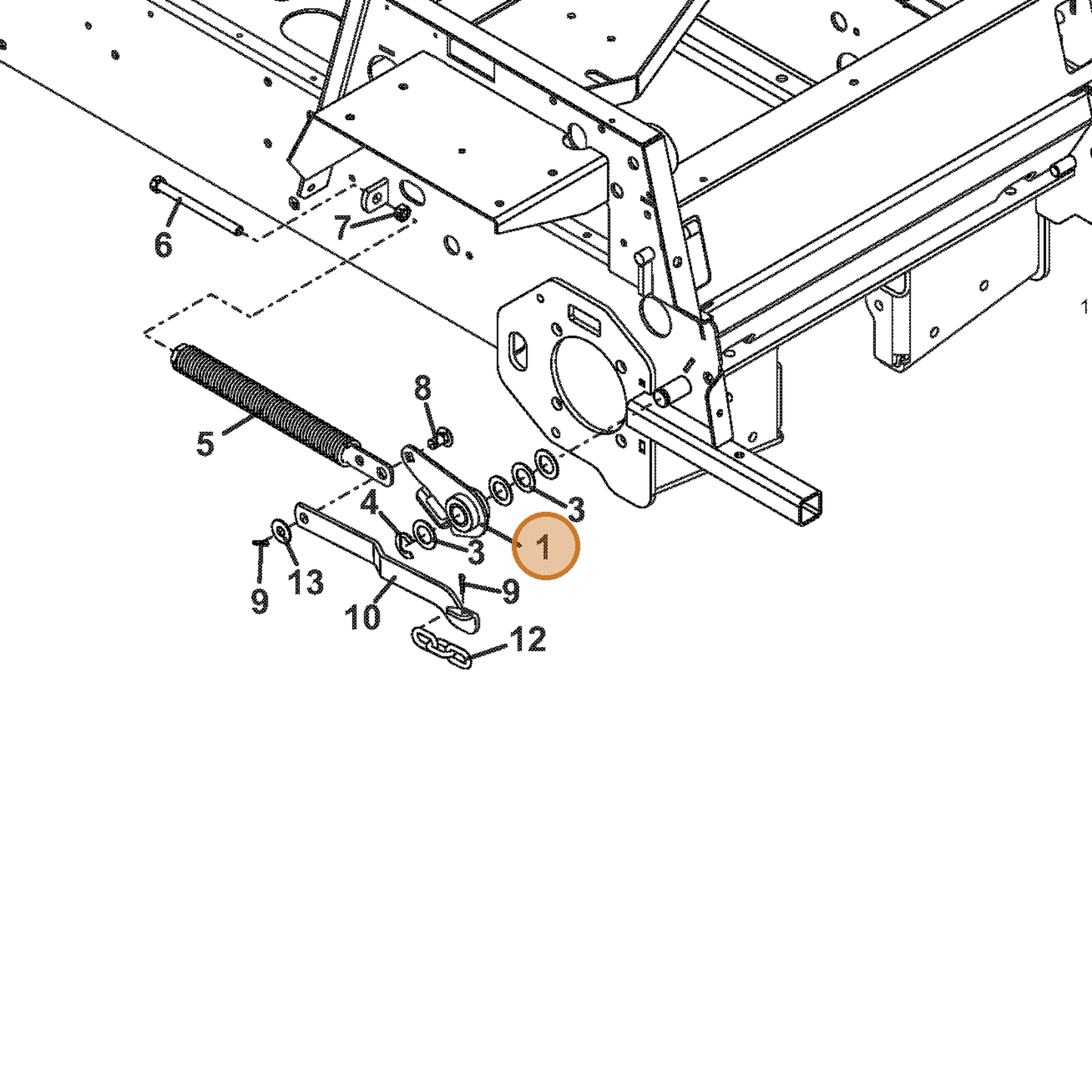 Grasshopper part 603696 — IPL diagram snippet (6x zoom, amber highlight)
