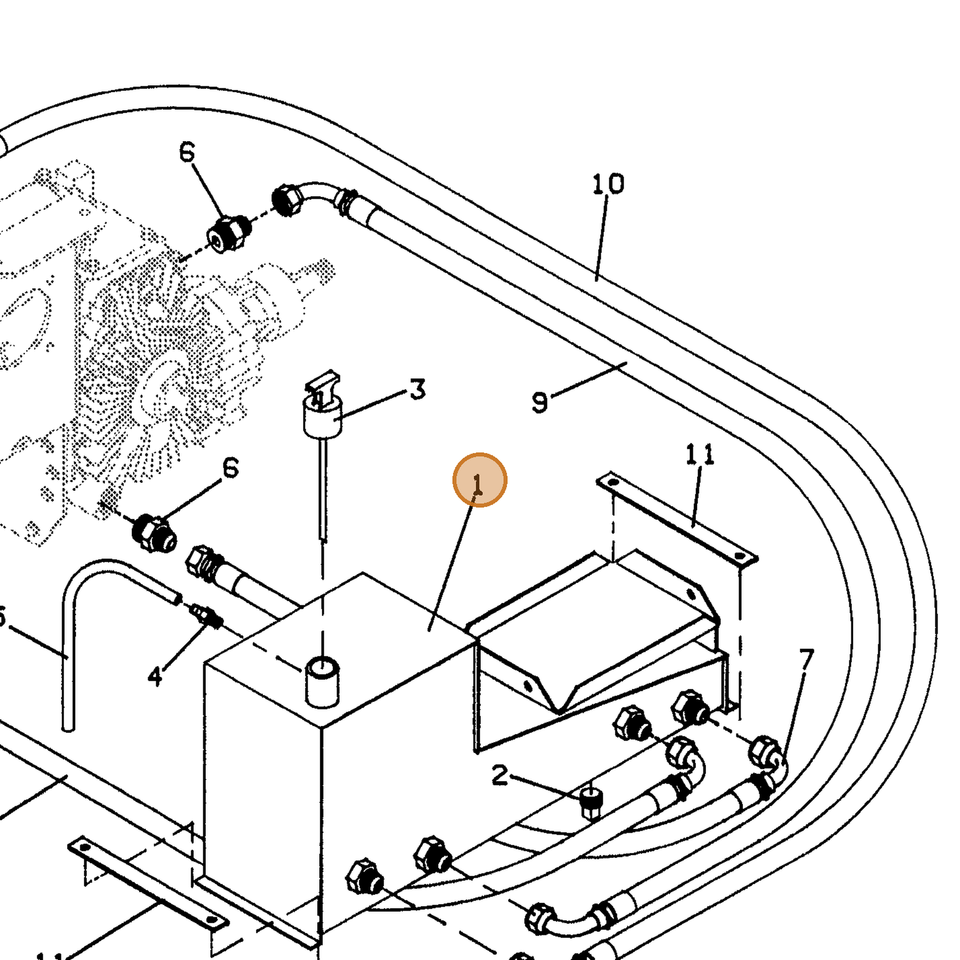 Grasshopper part 603707 — IPL diagram snippet (6x zoom, amber highlight)