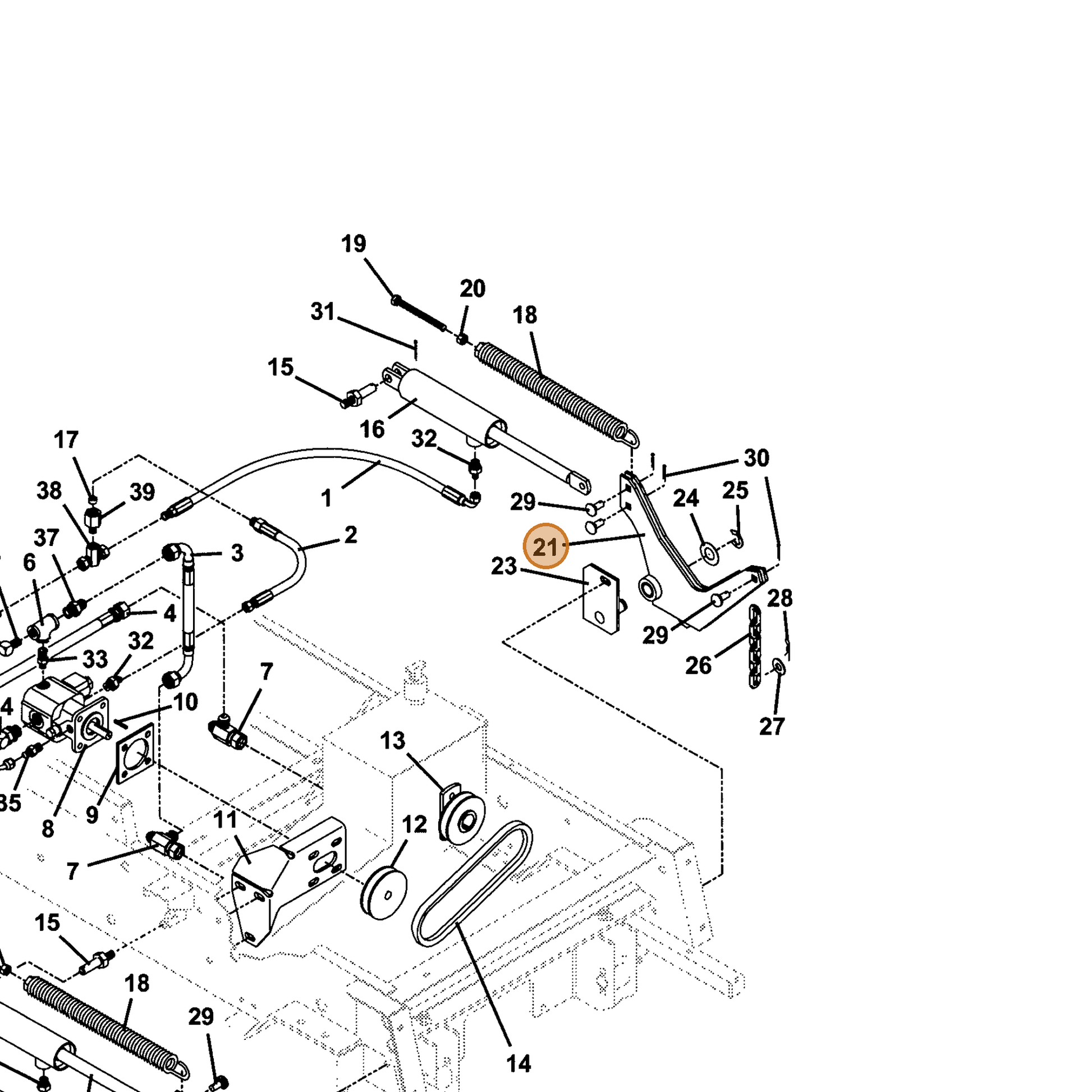 Grasshopper part 603716 — IPL diagram snippet (6x zoom, amber highlight)