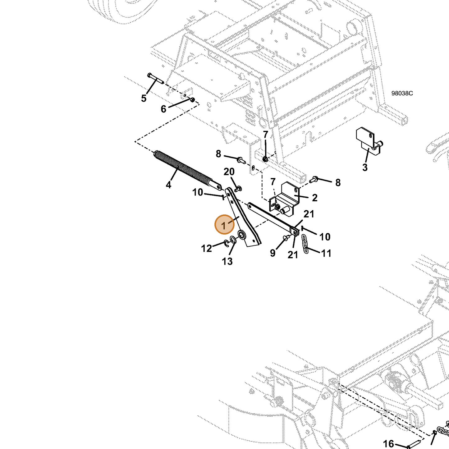 Grasshopper part 603719 — IPL diagram snippet (6x zoom, amber highlight)