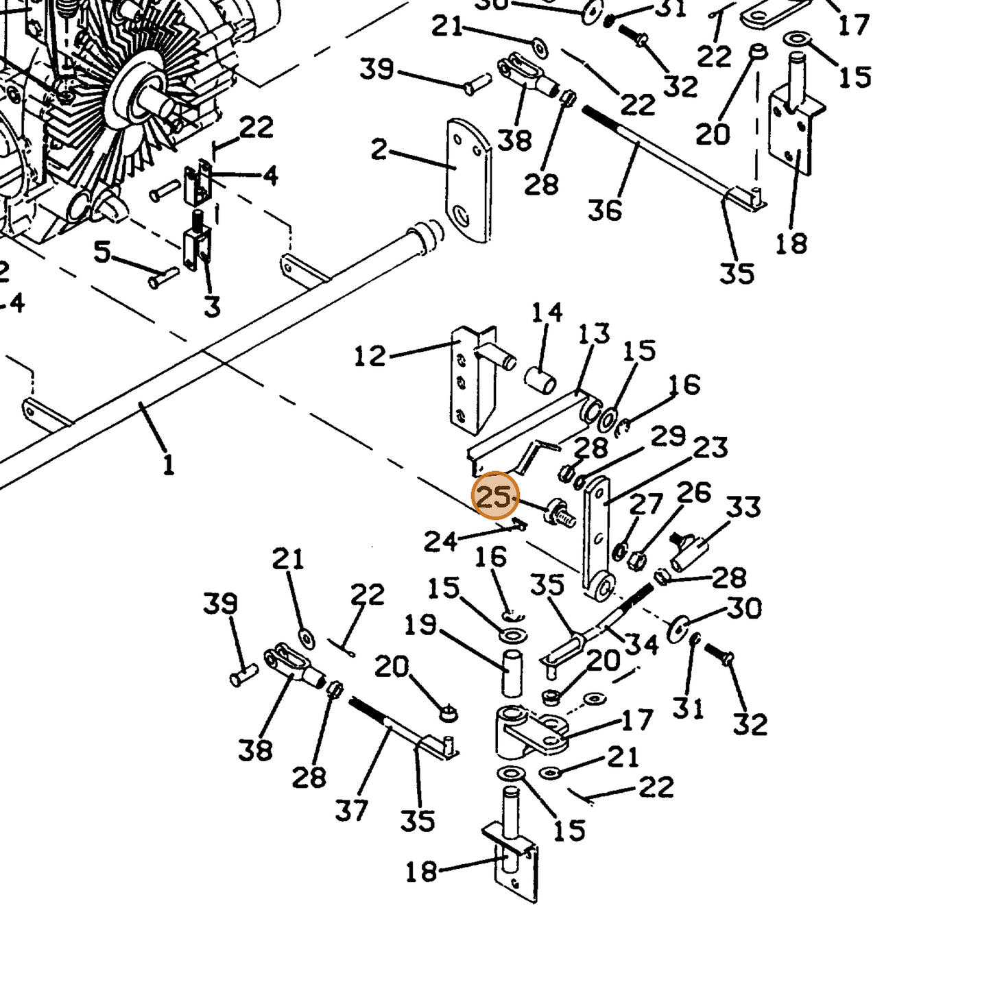 Grasshopper part 603726 — IPL diagram snippet (6x zoom, amber highlight)