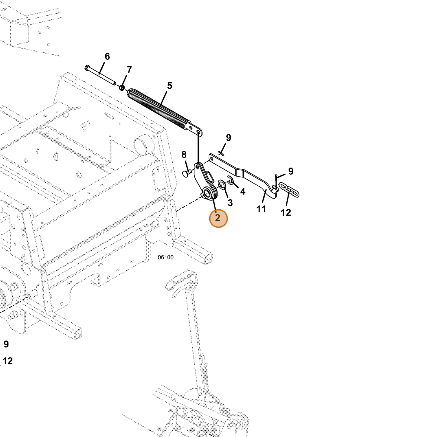 Grasshopper part 603733 — IPL diagram snippet (6x zoom, amber highlight)