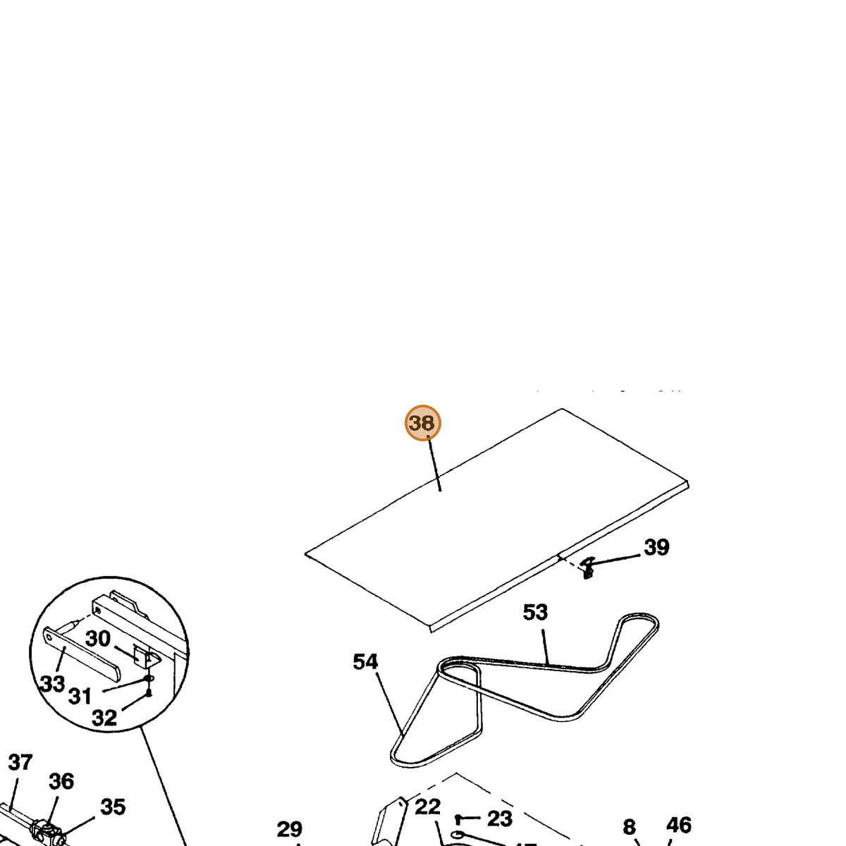 Grasshopper part 603766 — IPL diagram snippet (6x zoom, amber highlight)