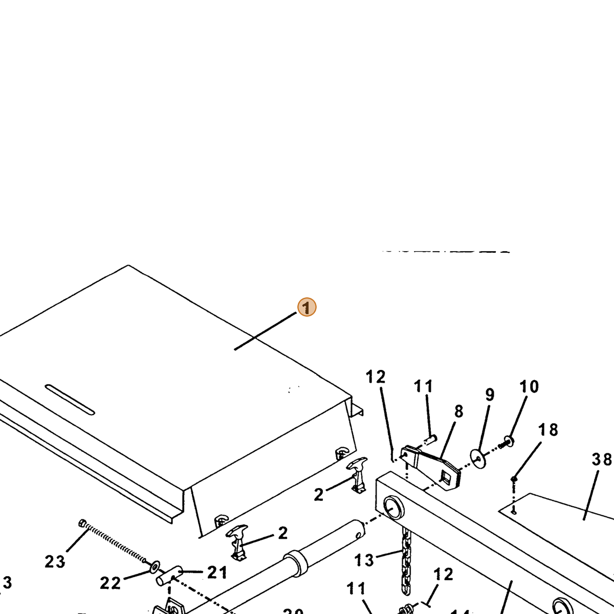 Grasshopper part 603767 — IPL diagram snippet (6x zoom, amber highlight)