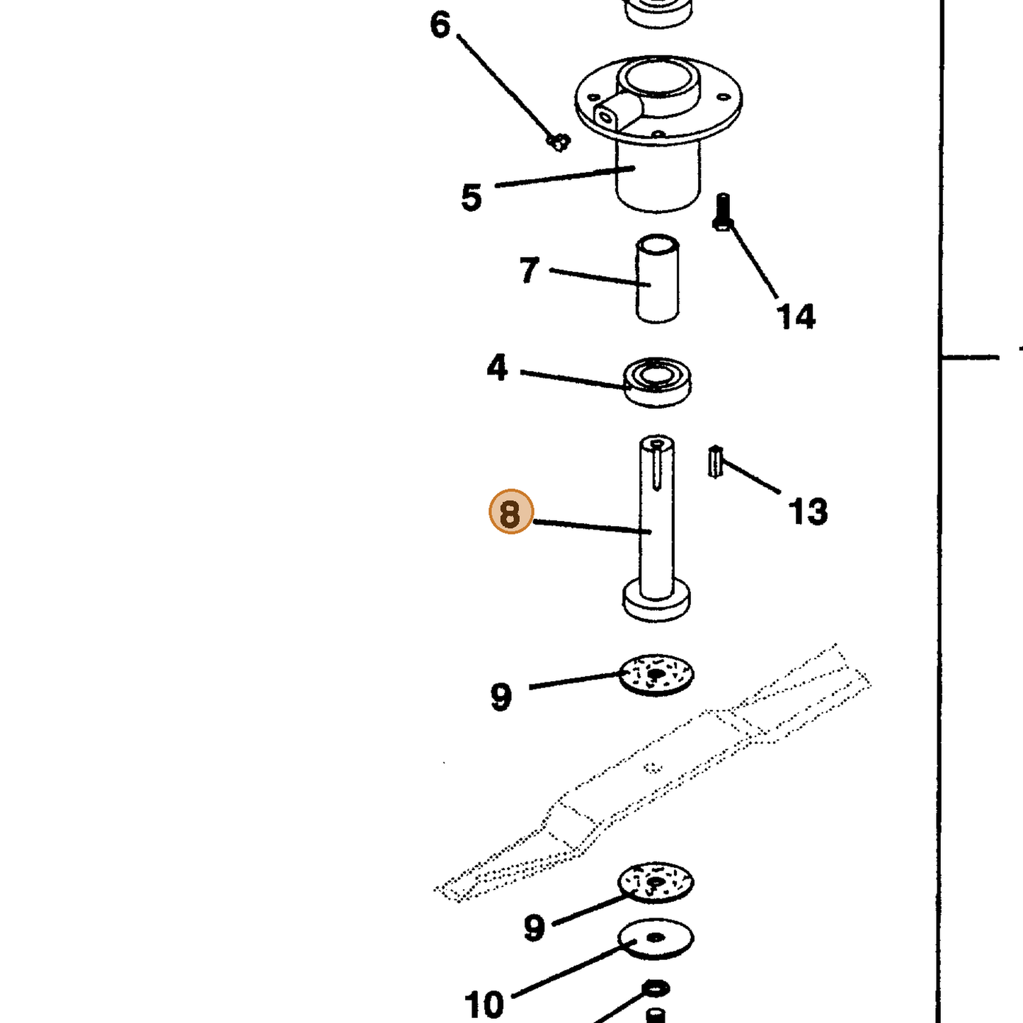 Grasshopper part 603775 — IPL diagram snippet (6x zoom, amber highlight)
