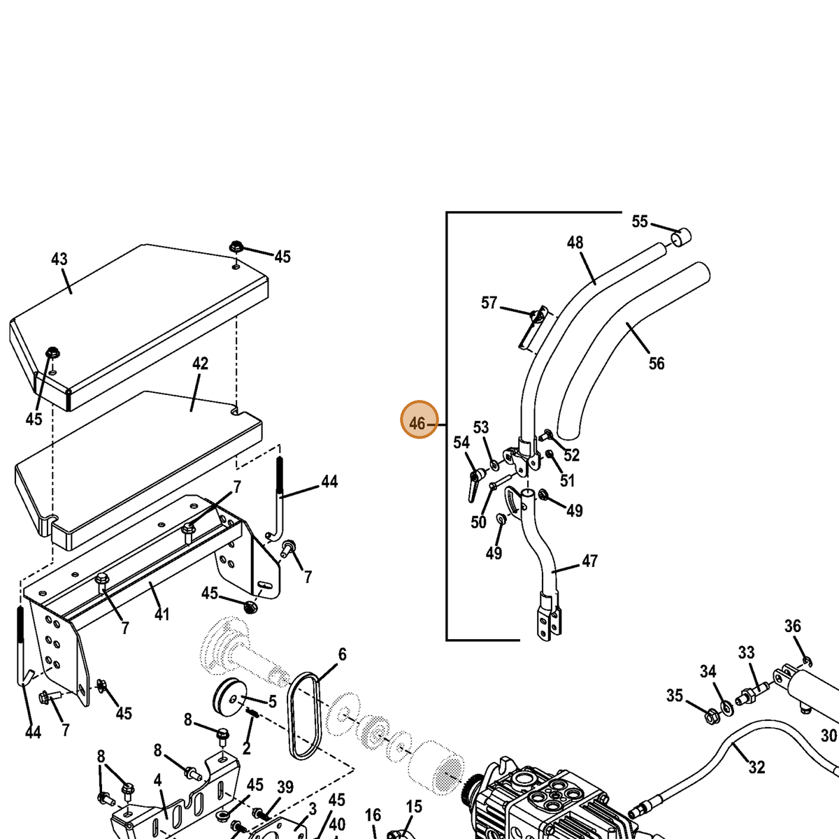 Grasshopper part 603804 — IPL diagram snippet (6x zoom, amber highlight)