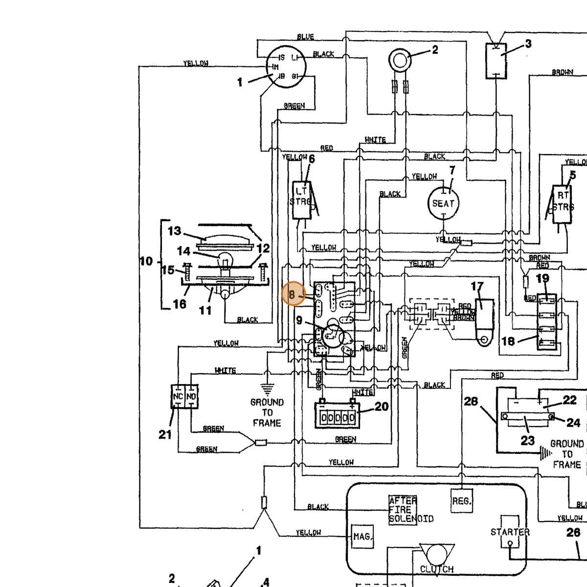 Grasshopper part 603911 — IPL diagram snippet (6x zoom, amber highlight)