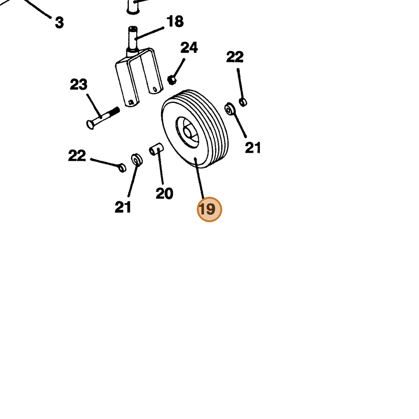 Grasshopper part 603929 — IPL diagram snippet (6x zoom, amber highlight)