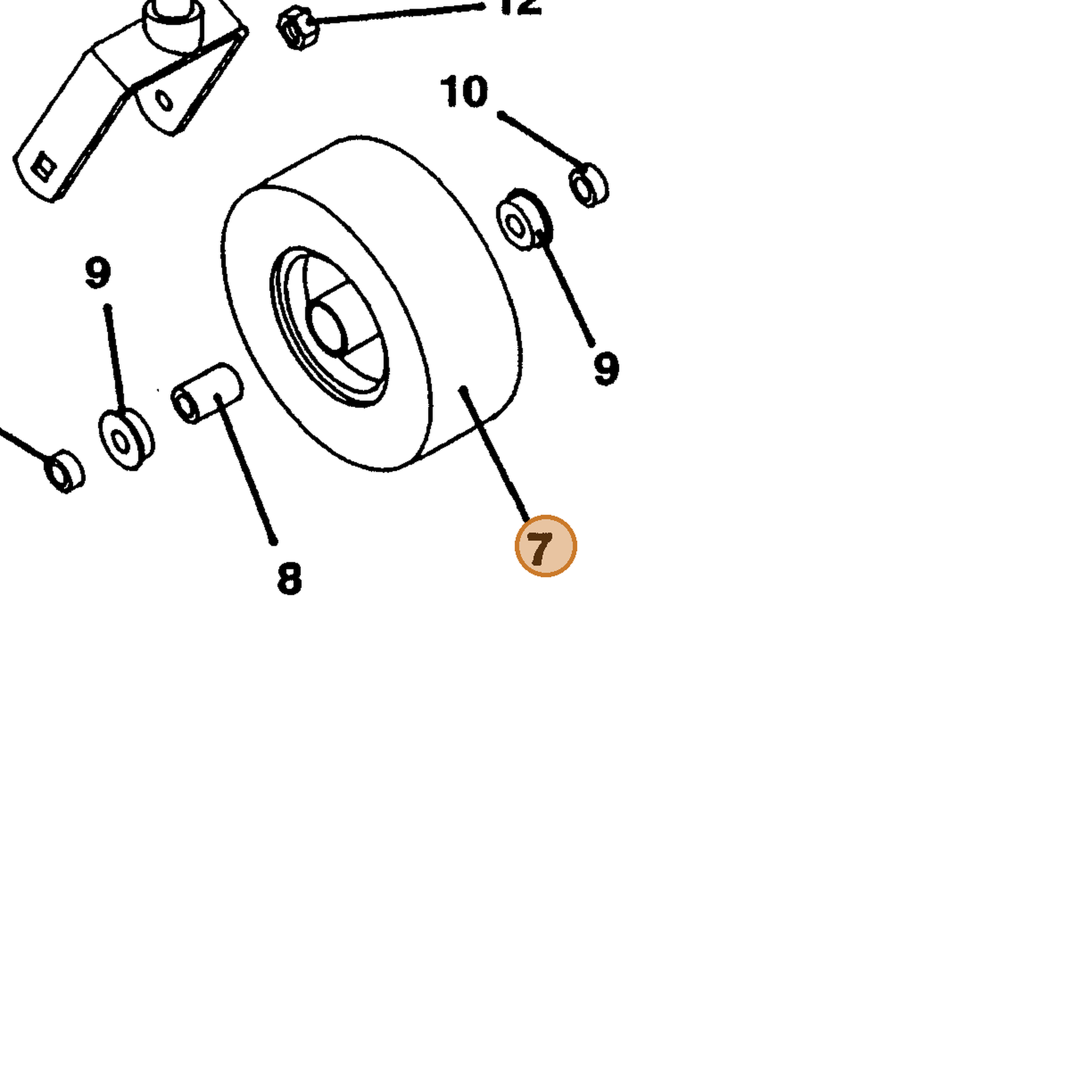 Grasshopper part 603971 — IPL diagram snippet (6x zoom, amber highlight)