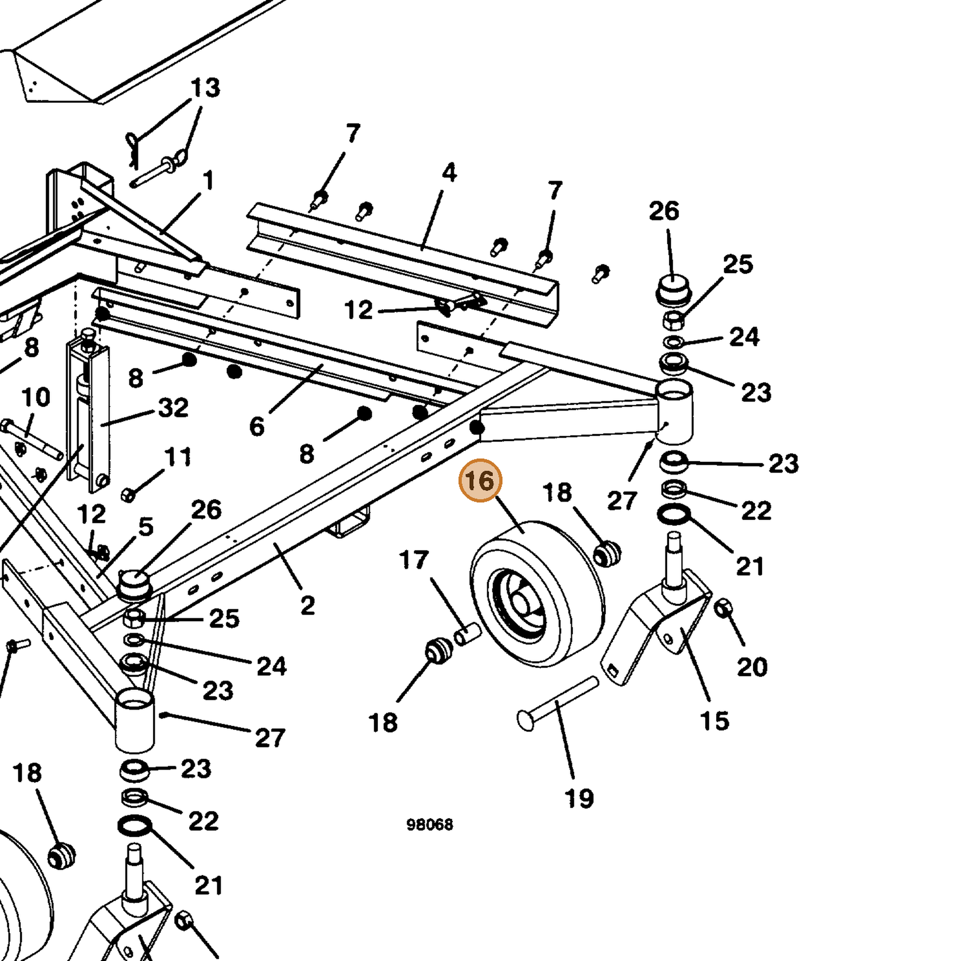 Grasshopper part 603972 — IPL diagram snippet (6x zoom, amber highlight)