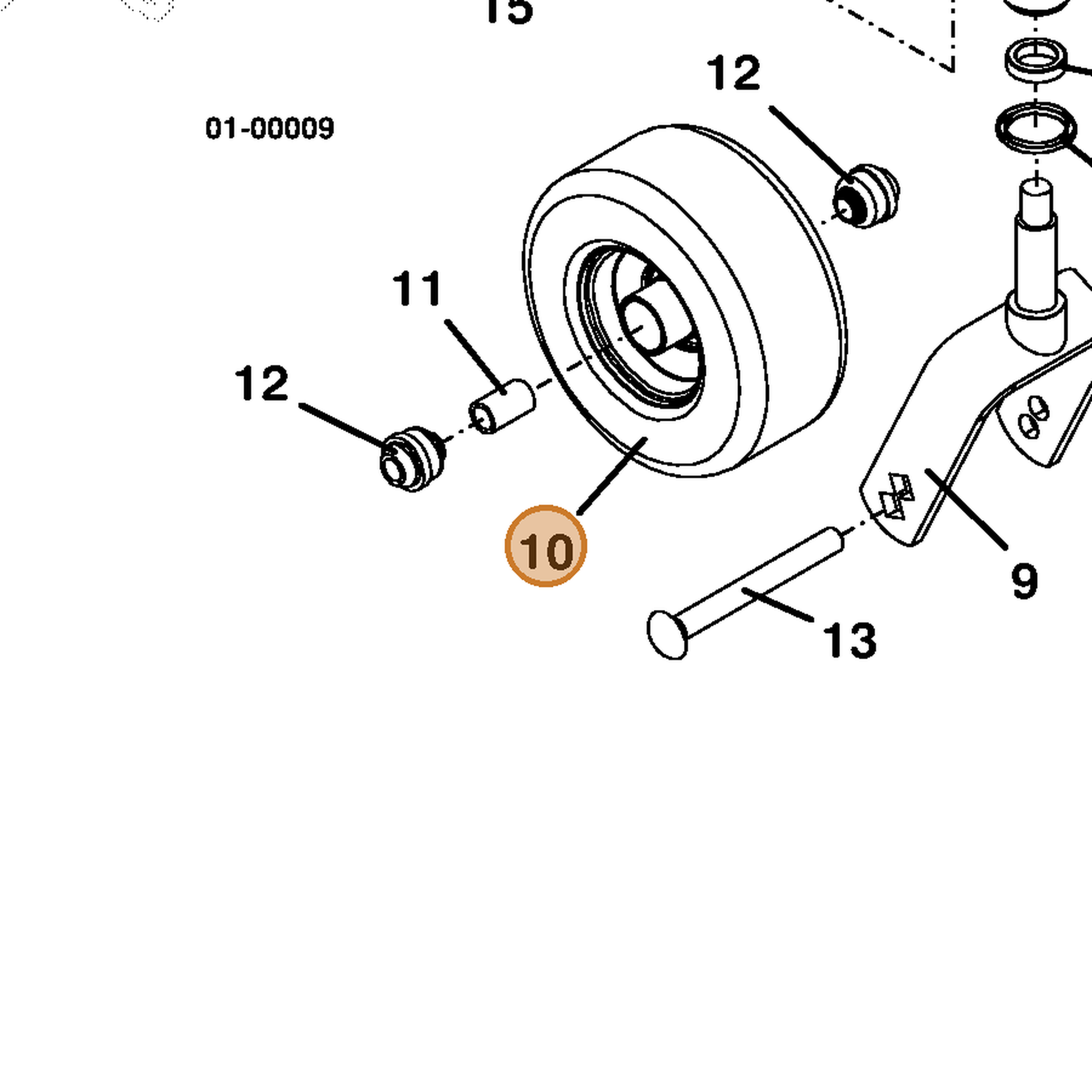 Grasshopper part 603973 — IPL diagram snippet (6x zoom, amber highlight)