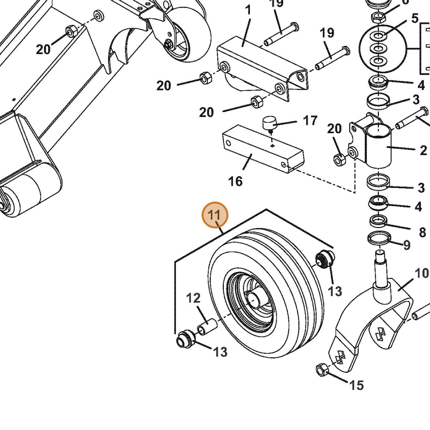 Grasshopper part 603978 — IPL diagram snippet (6x zoom, amber highlight)