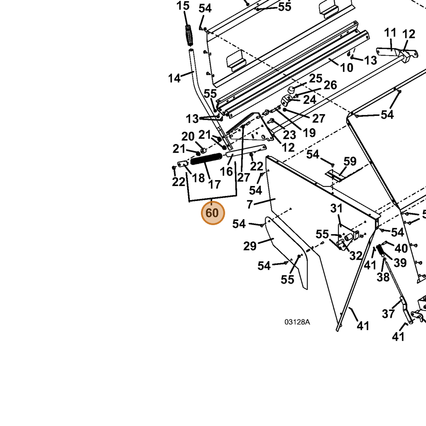 Grasshopper part 604024 — IPL diagram snippet (6x zoom, amber highlight)