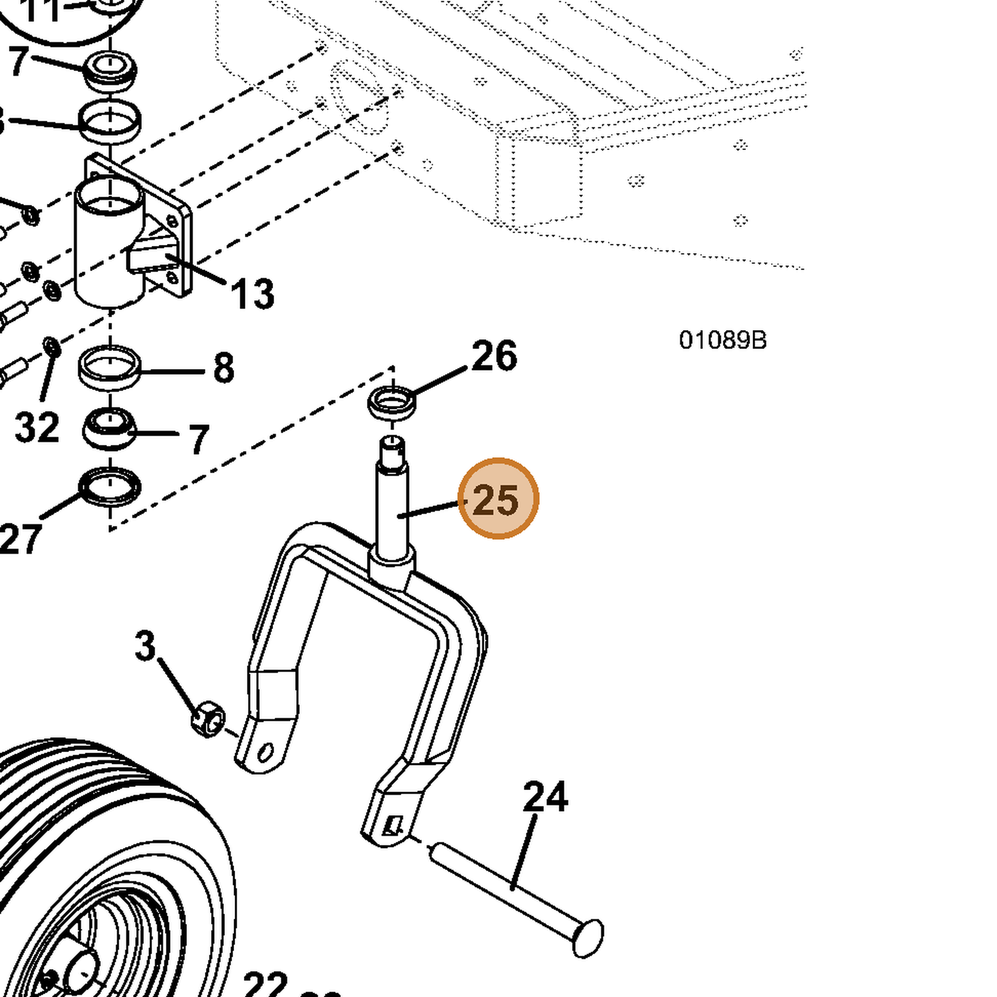 Grasshopper part 604365 — IPL diagram snippet (6x zoom, amber highlight)