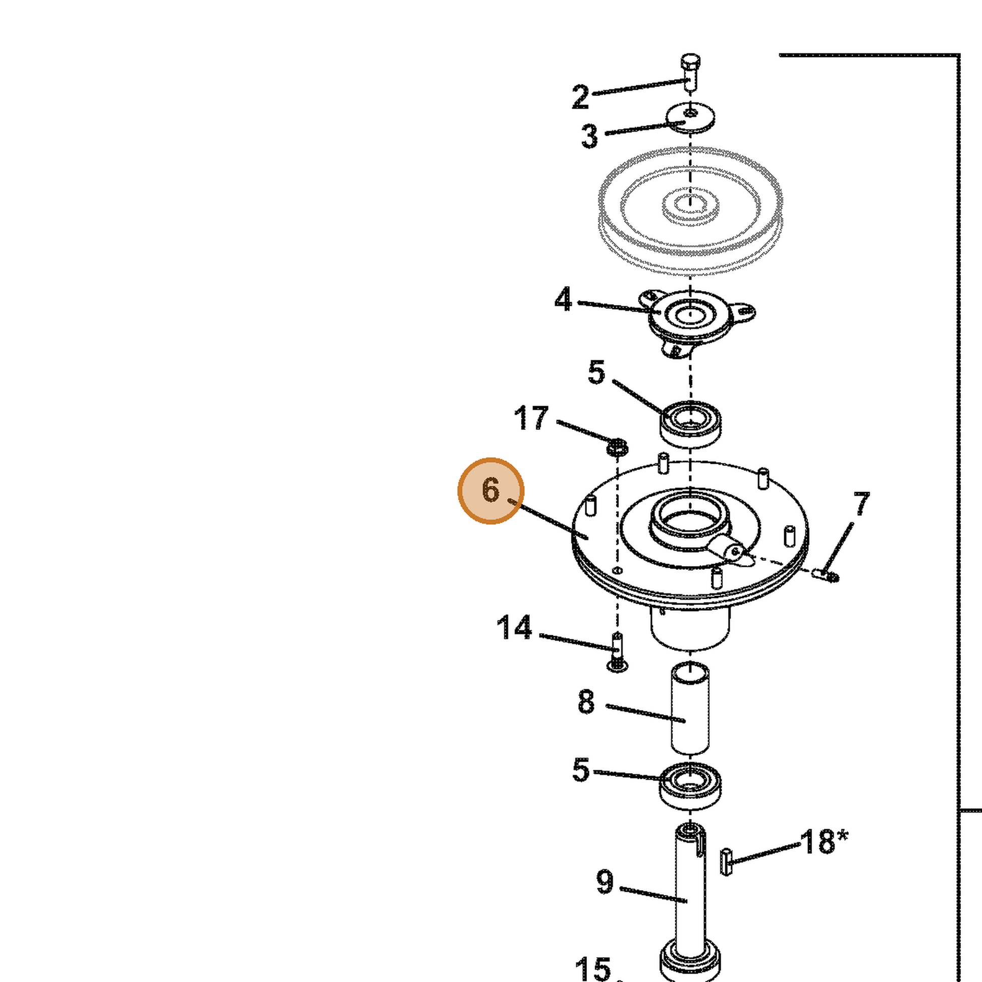 Grasshopper part 604410 — IPL diagram snippet (6x zoom, amber highlight)