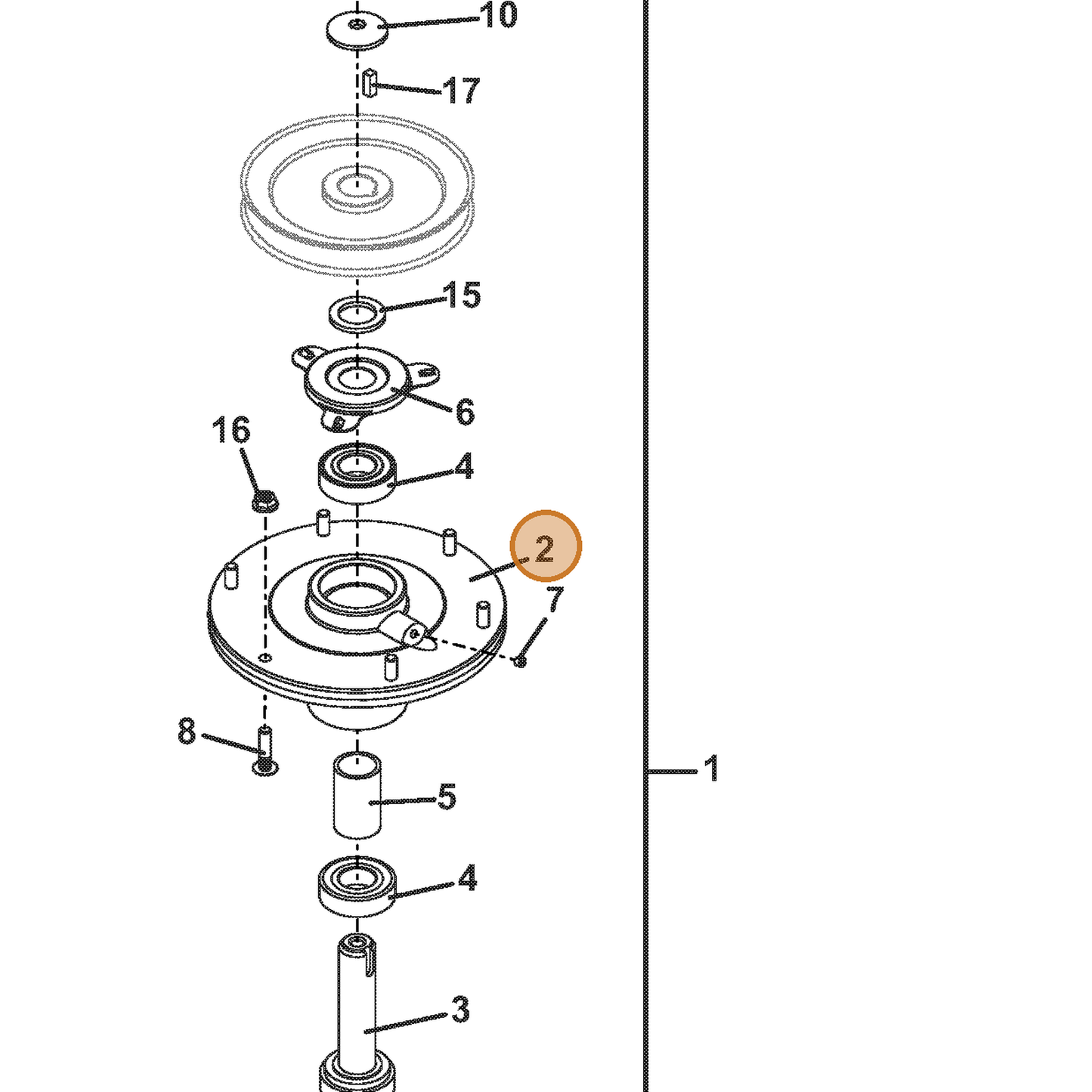 Grasshopper part 604416 — IPL diagram snippet (6x zoom, amber highlight)