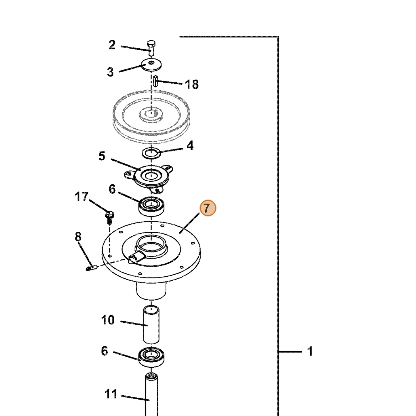 Grasshopper part 604418 — IPL diagram snippet (6x zoom, amber highlight)
