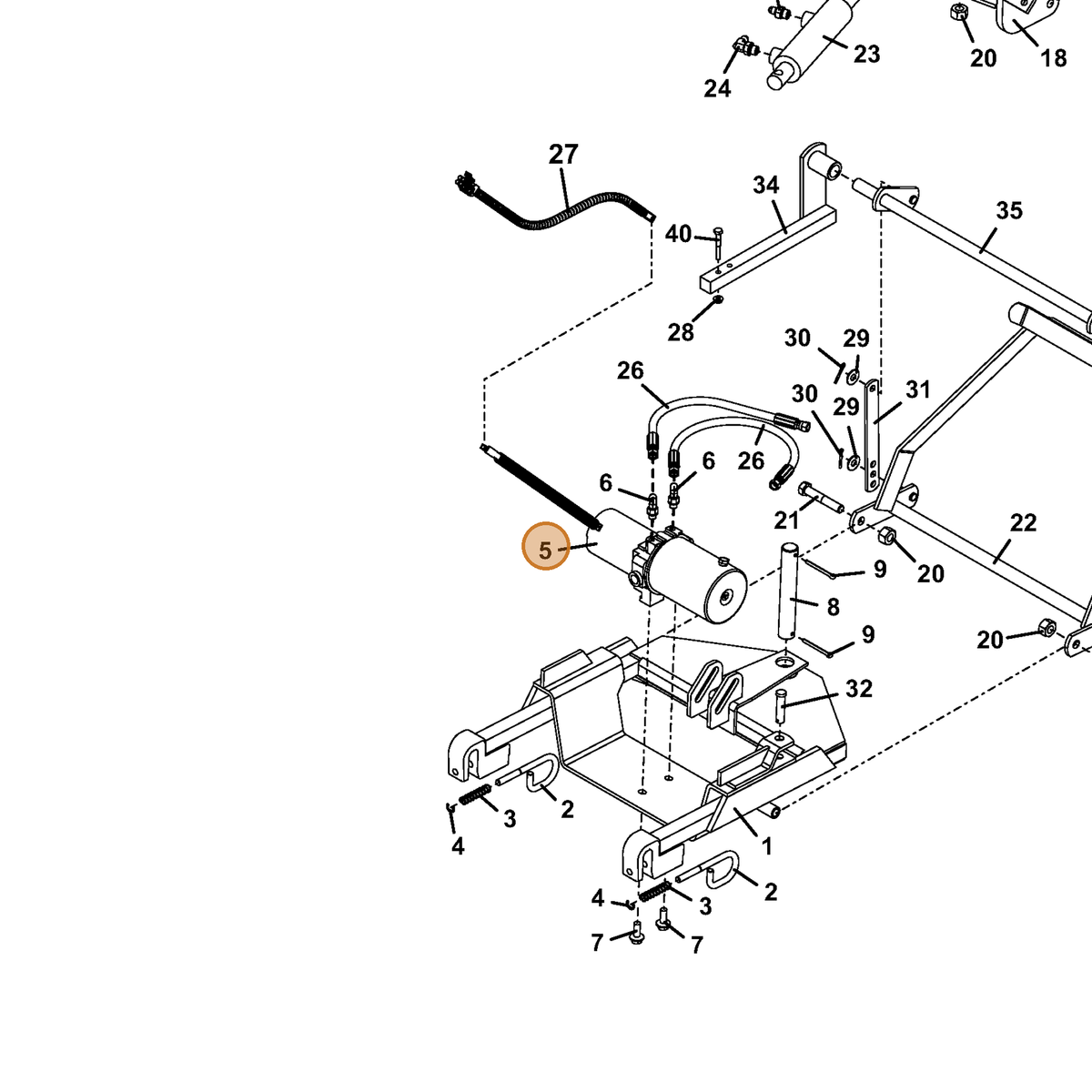 Grasshopper part 604428 — IPL diagram snippet (6x zoom, amber highlight)