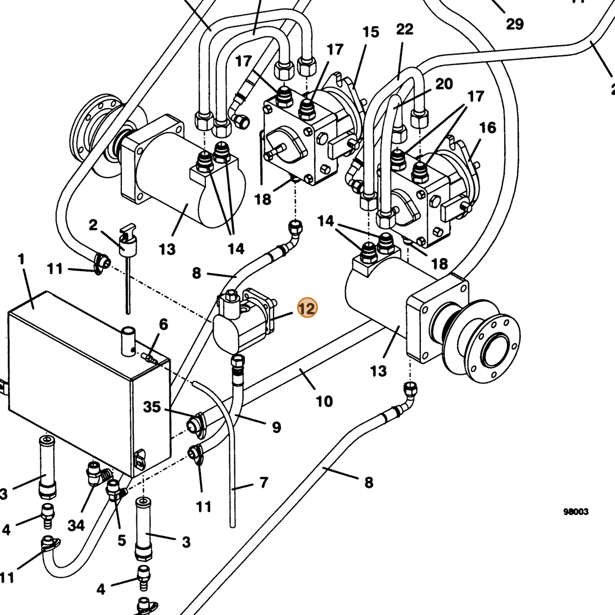 Grasshopper part 604430 — IPL diagram snippet (6x zoom, amber highlight)