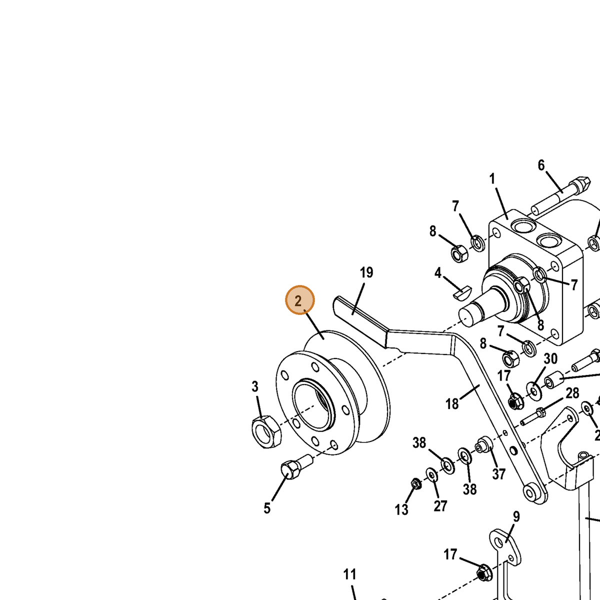 Grasshopper part 604434 — IPL diagram snippet (6x zoom, amber highlight)