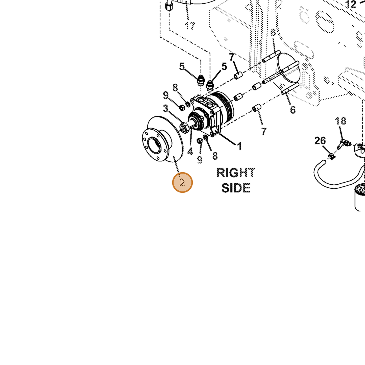 Grasshopper part 604436 — IPL diagram snippet (6x zoom, amber highlight)