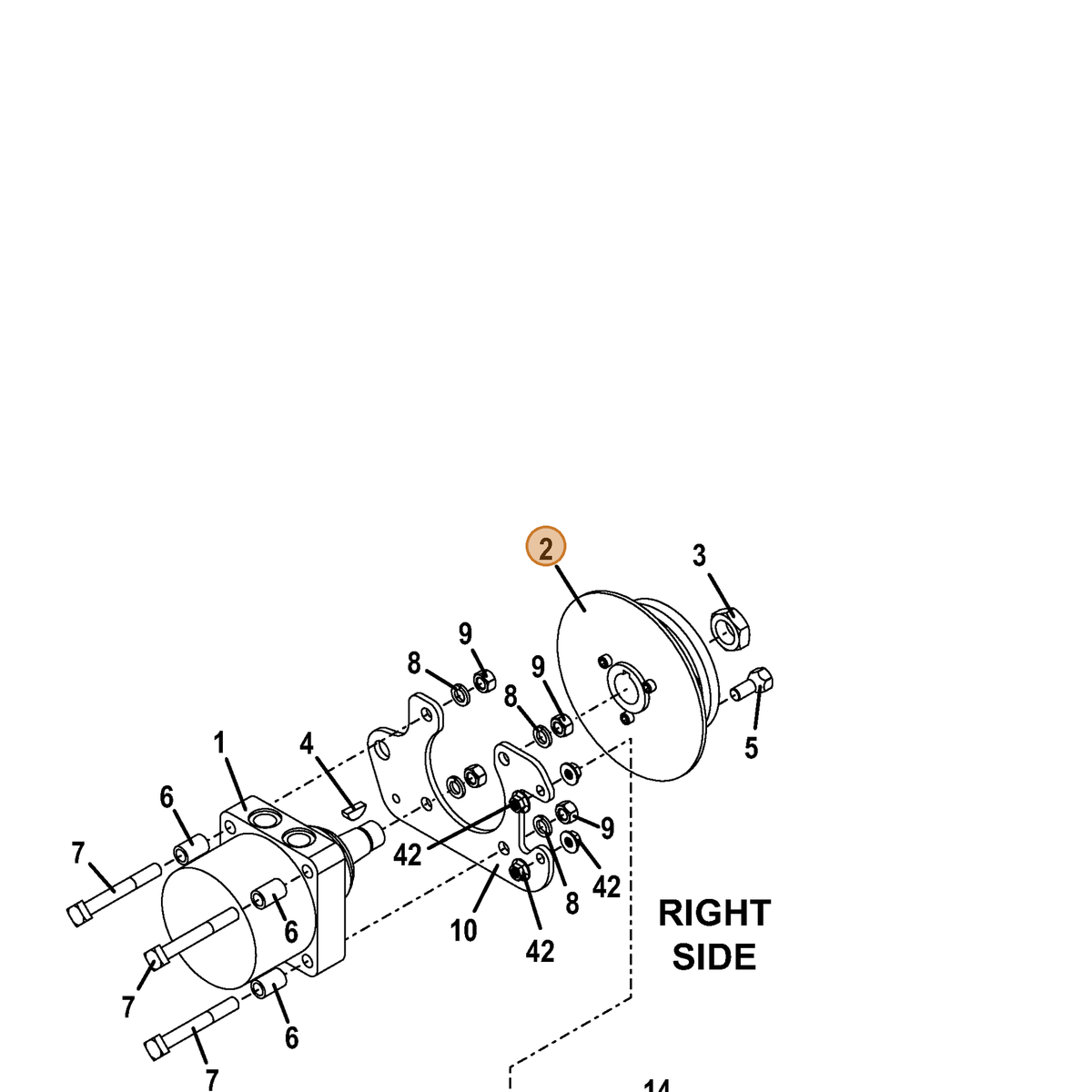 Grasshopper part 604437 — IPL diagram snippet (6x zoom, amber highlight)