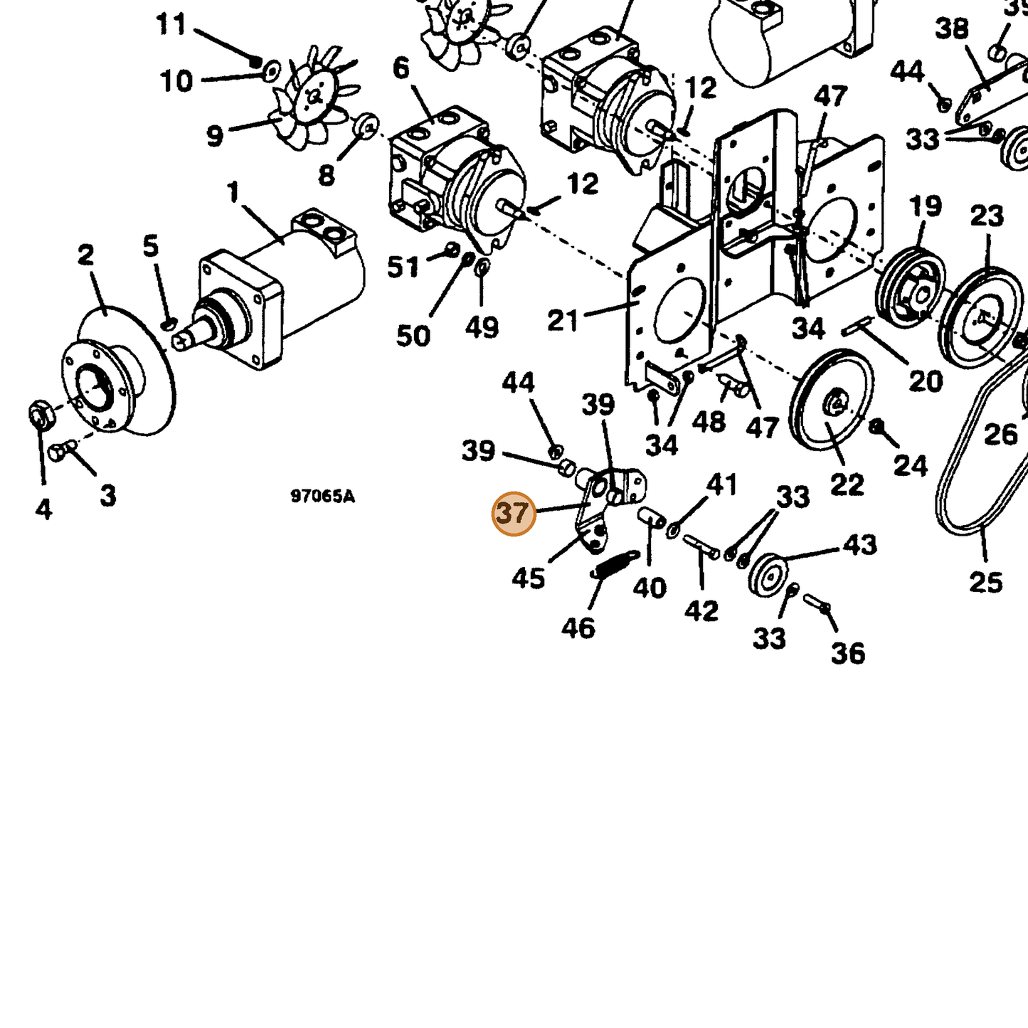 Grasshopper part 604448 — IPL diagram snippet (6x zoom, amber highlight)