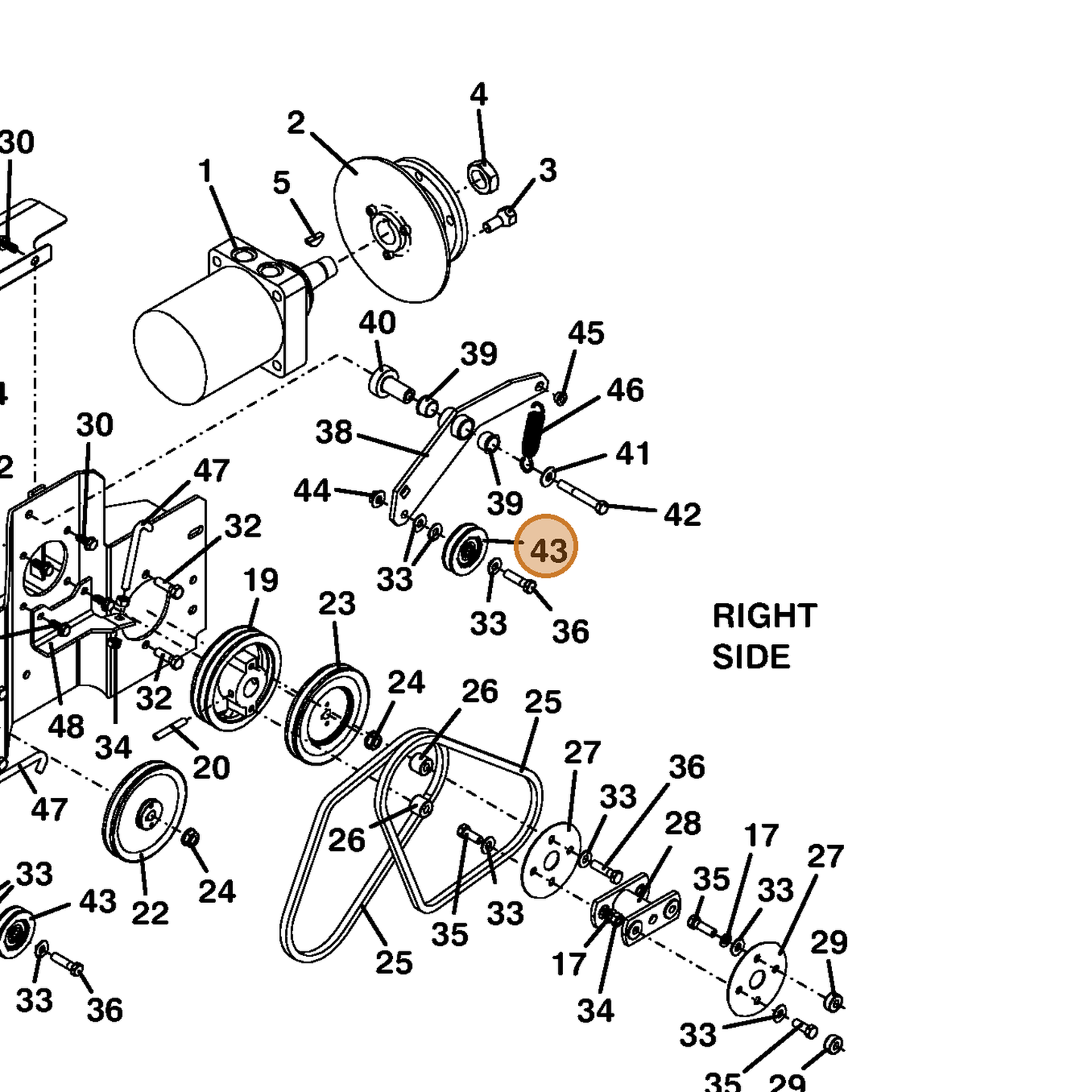 Grasshopper part 604449 — IPL diagram snippet (6x zoom, amber highlight)