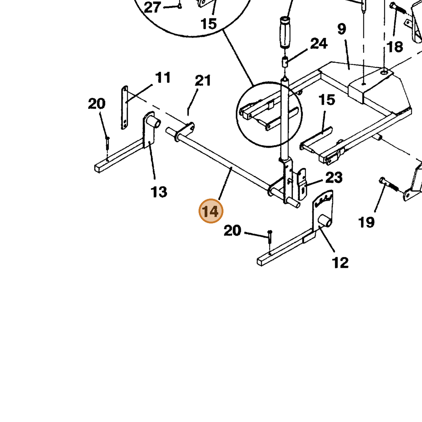 Grasshopper part 604514 — IPL diagram snippet (6x zoom, amber highlight)