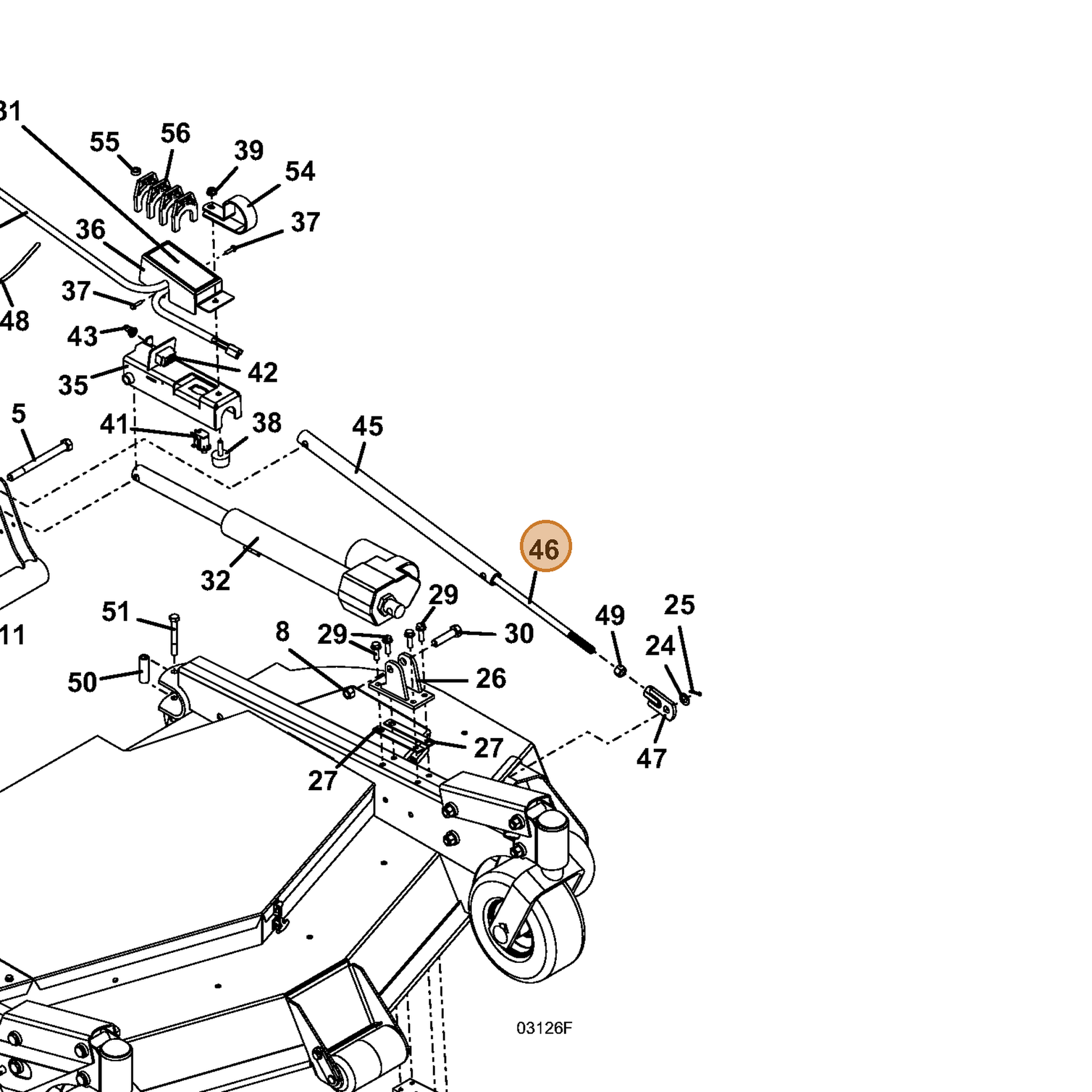 Grasshopper part 604522 — IPL diagram snippet (6x zoom, amber highlight)