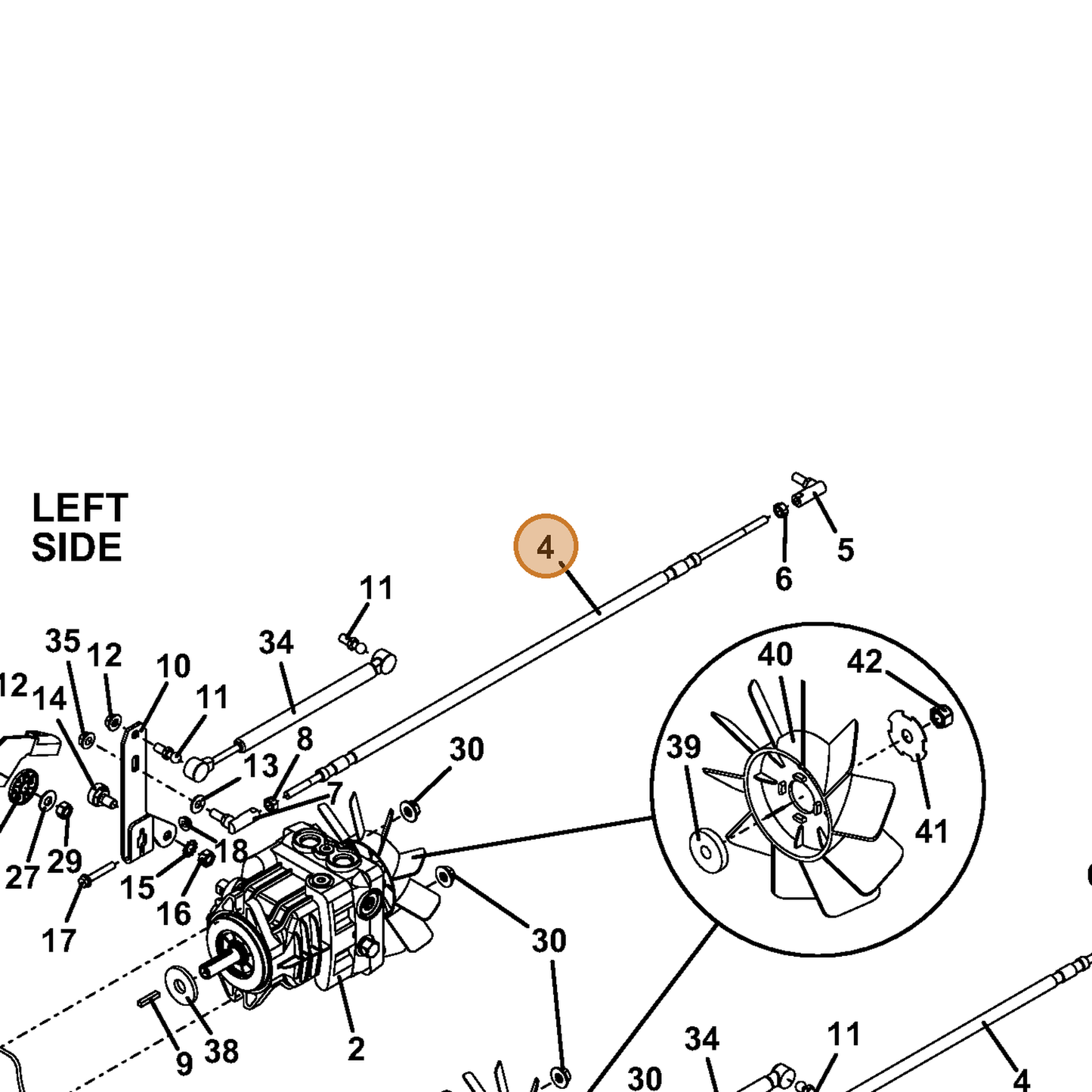 Grasshopper part 604524 — IPL diagram snippet (6x zoom, amber highlight)