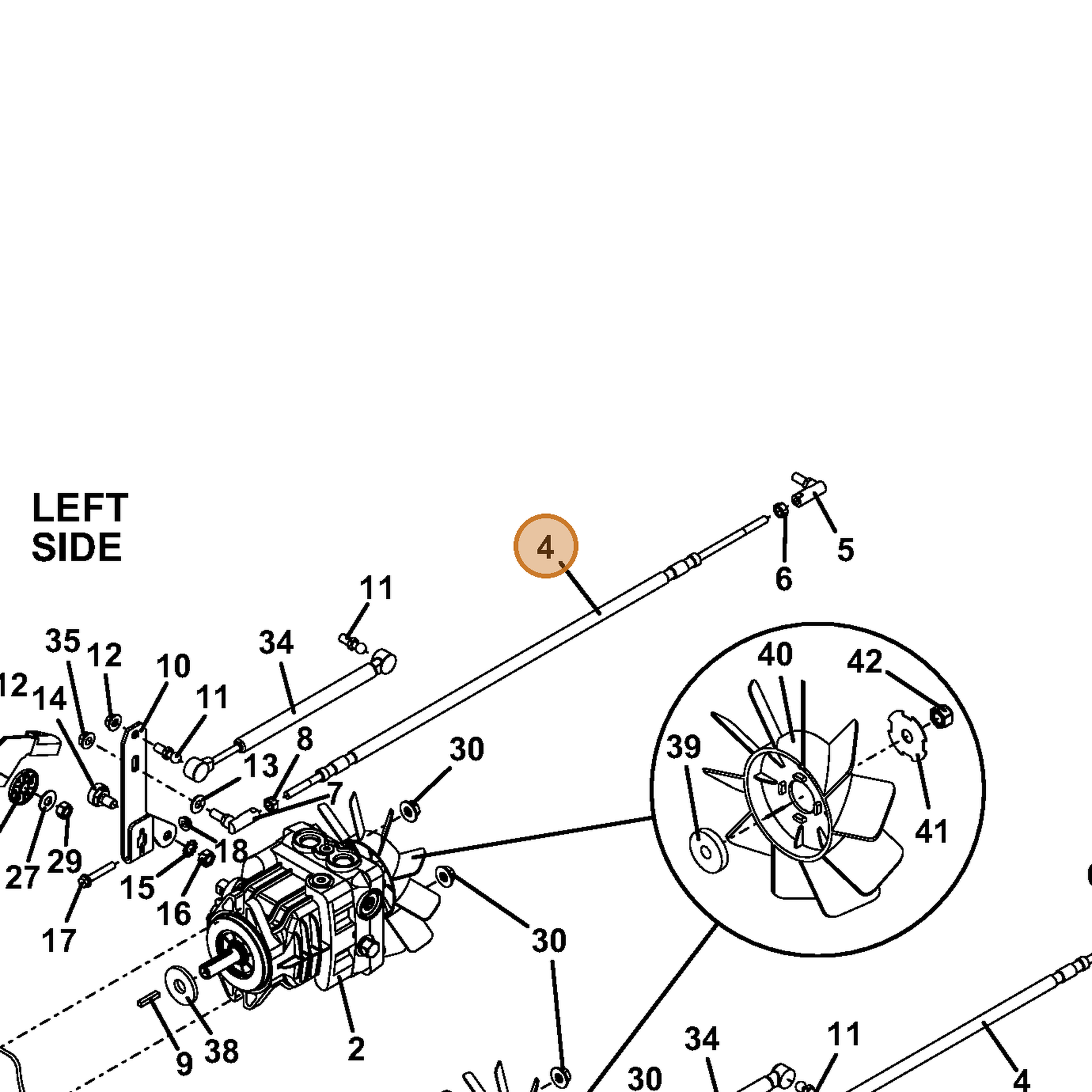 Grasshopper part 604524 — IPL diagram snippet (6x zoom, amber highlight)