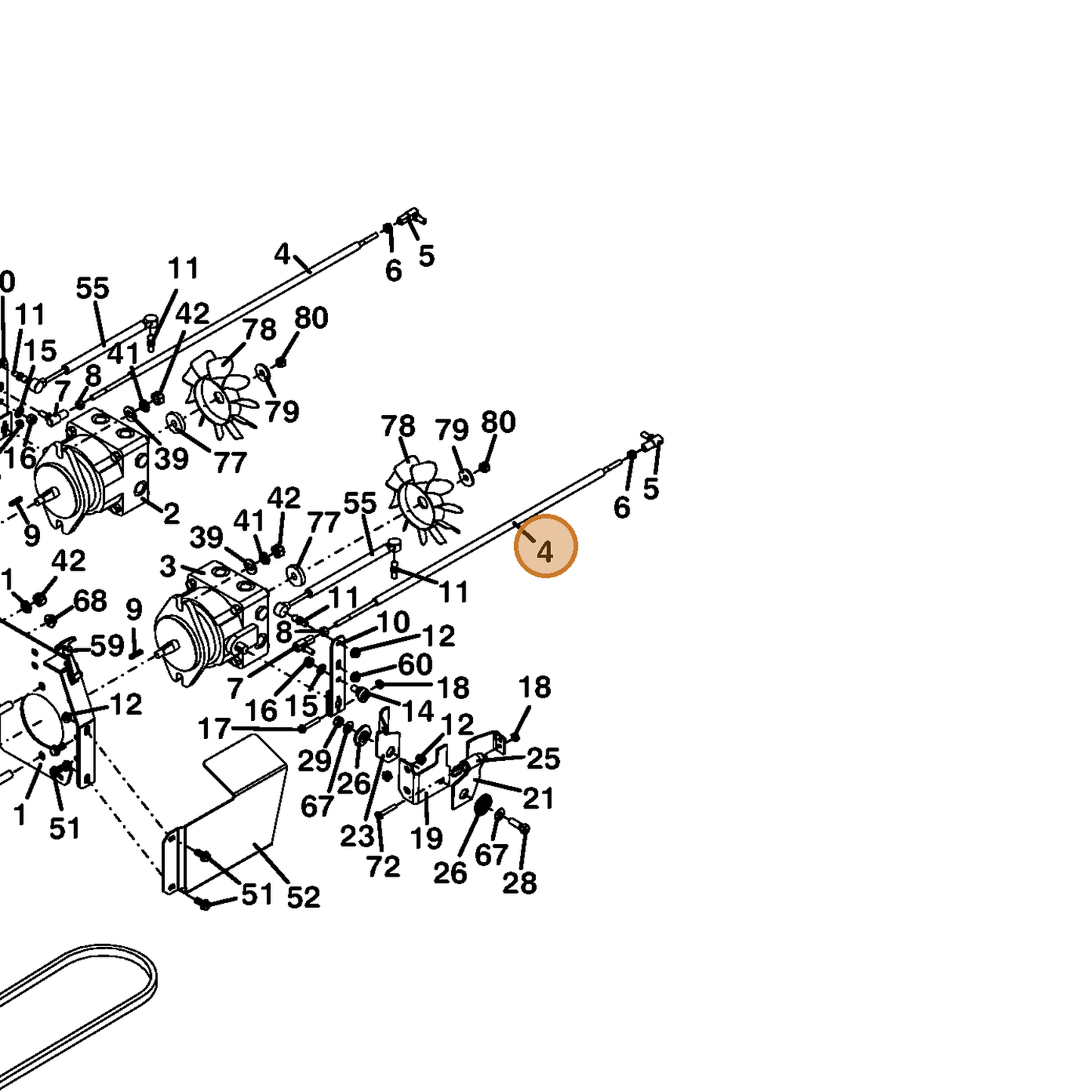 Grasshopper part 604527 — IPL diagram snippet (6x zoom, amber highlight)